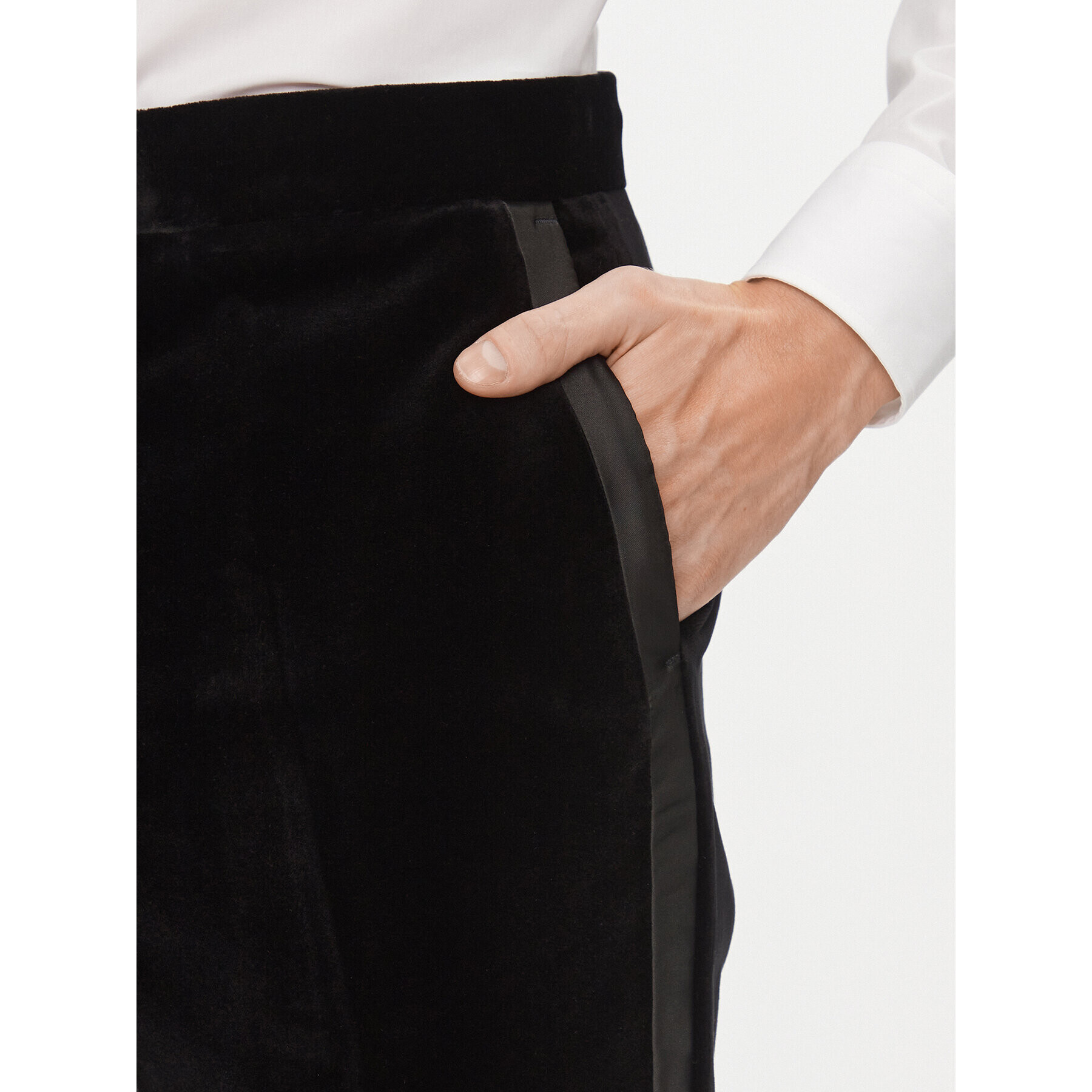 Hugo Pantaloni din material Getlin234E1 50502384 Negru Slim Fit - Pled.ro