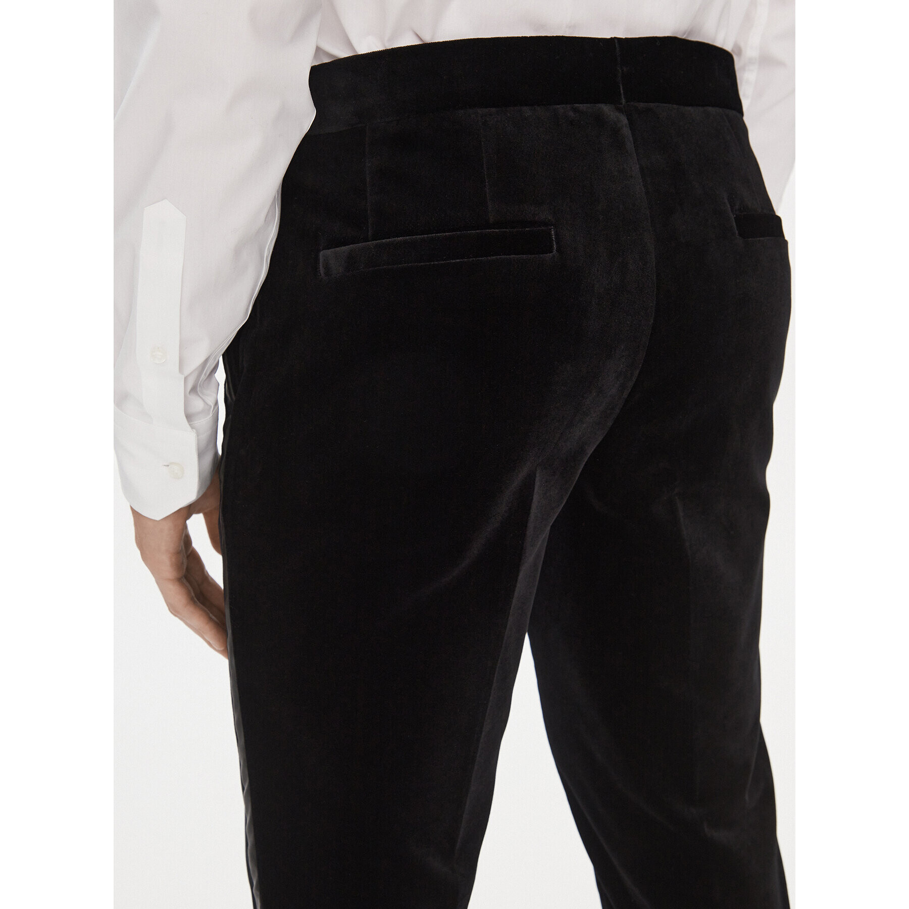 Hugo Pantaloni din material Getlin234E1 50502384 Negru Slim Fit - Pled.ro