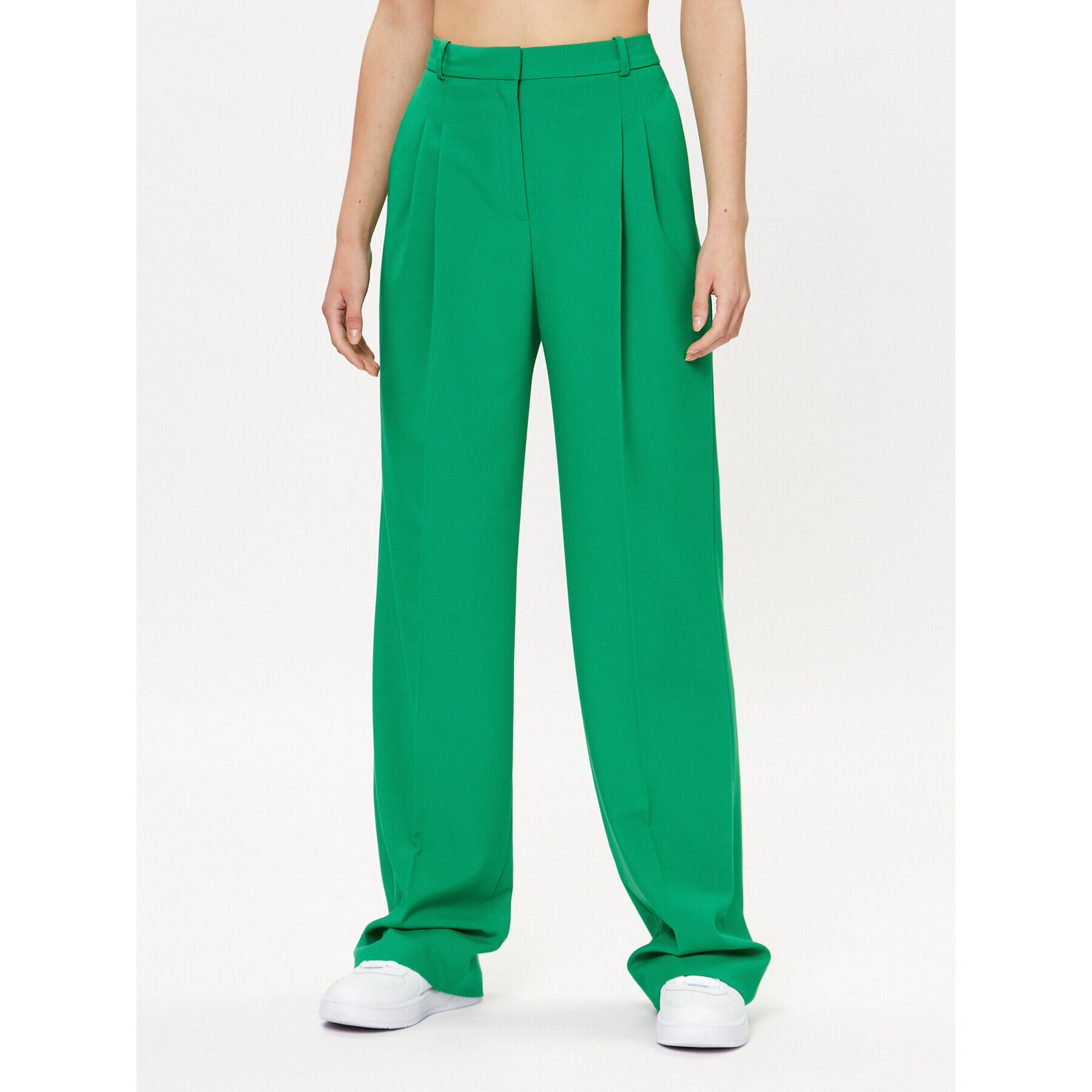 Hugo Pantaloni din material Havira 50489247 Verde Relaxed Fit - Pled.ro