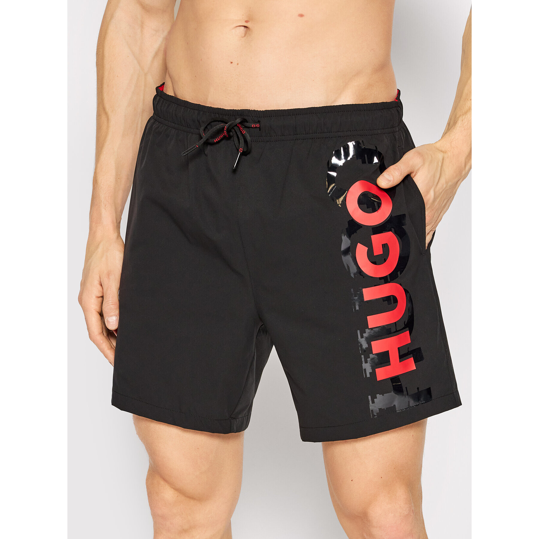 Hugo Pantaloni scurți pentru înot Reef 50469412 Negru Regular Fit - Pled.ro