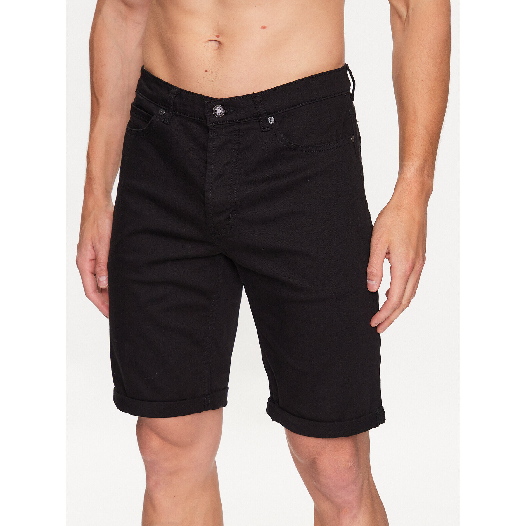 Hugo Pantaloni scurți de blugi 50489821 Negru Tapered Fit - Pled.ro