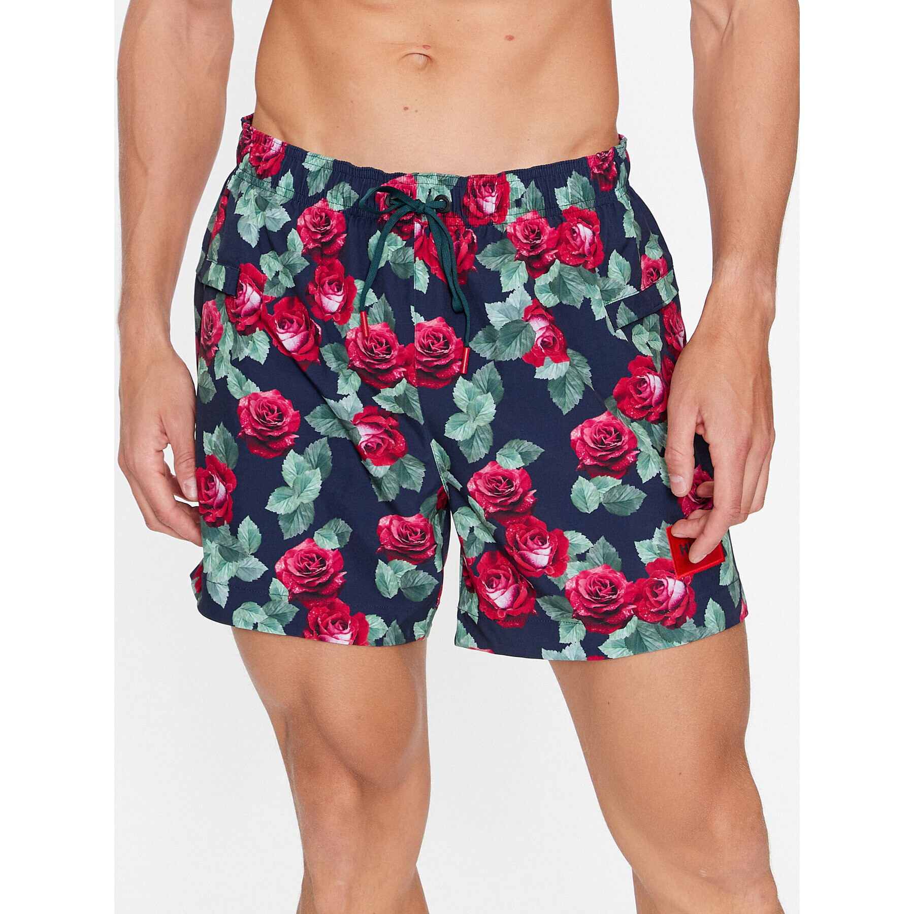 Hugo Pantaloni scurți de plajă Bloom 50501331 Bleumarin Regular Fit - Pled.ro