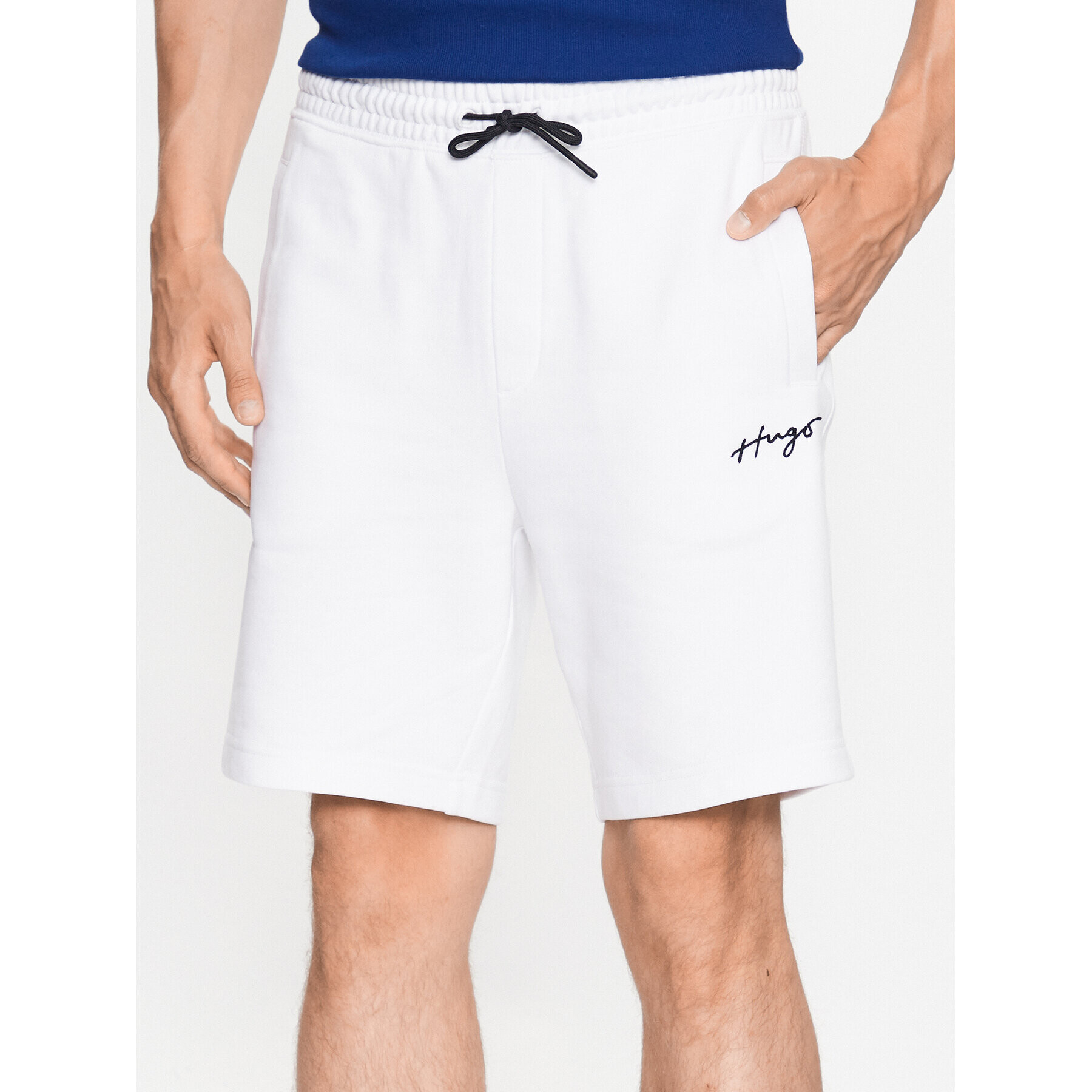 Hugo Pantaloni scurți sport Dampinas 50486438 Alb Relaxed Fit - Pled.ro