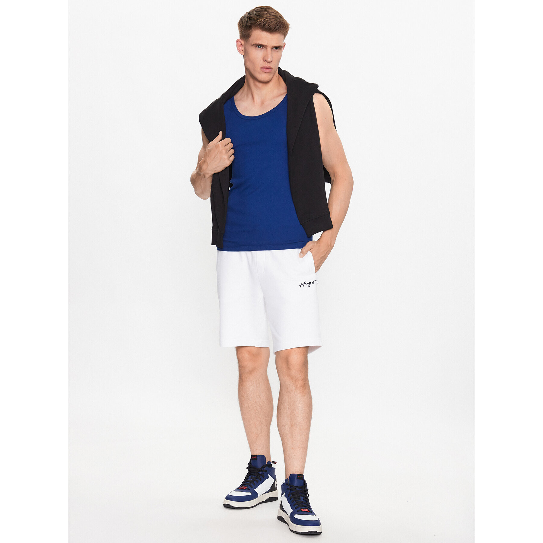 Hugo Pantaloni scurți sport Dampinas 50486438 Alb Relaxed Fit - Pled.ro