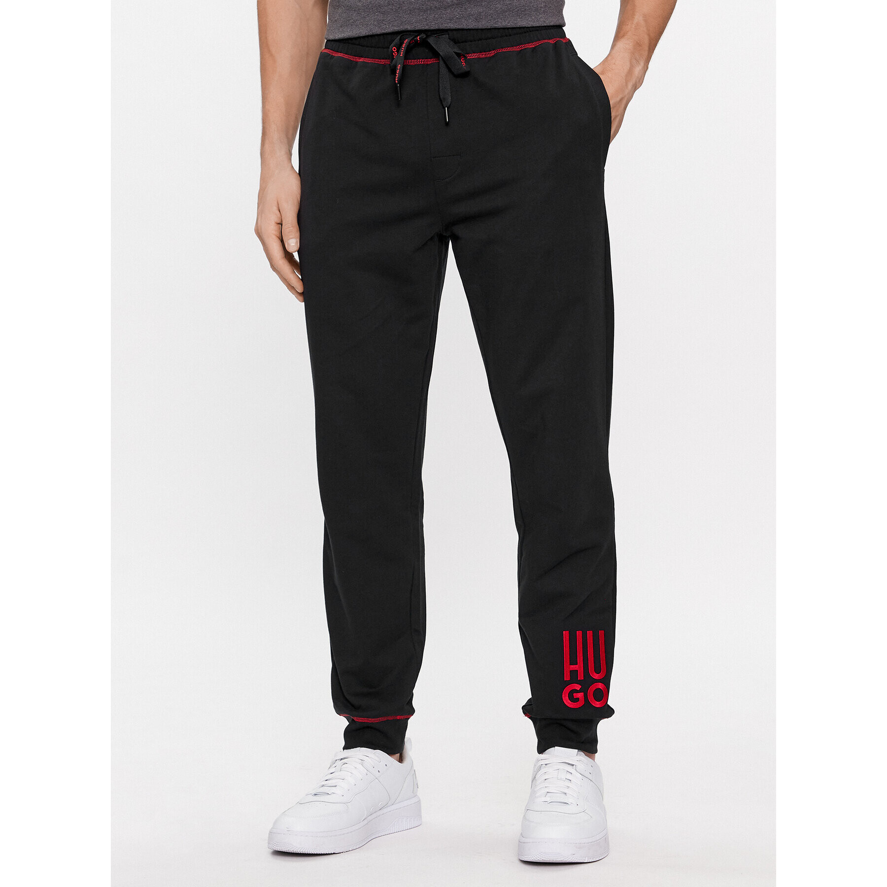 Hugo Pantaloni trening Logo 50510541 Negru Relaxed Fit - Pled.ro