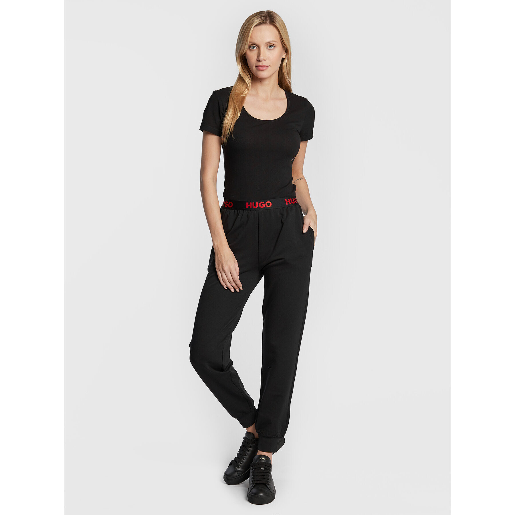 Hugo Pantaloni trening Sporty Logo 50480581 Negru Regular Fit - Pled.ro