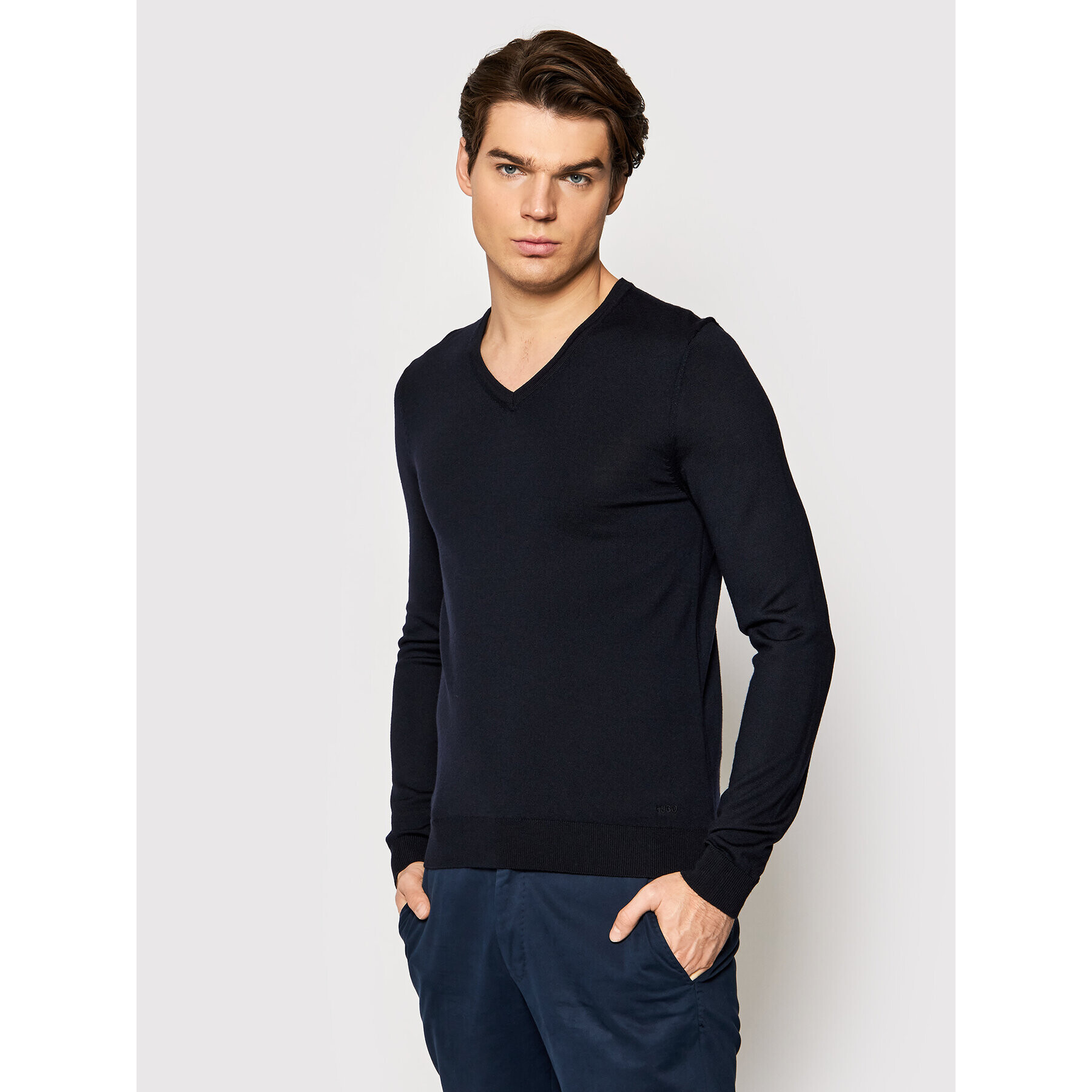 Hugo Pulover San Bernardo 3 50455970 Bleumarin Slim Fit - Pled.ro