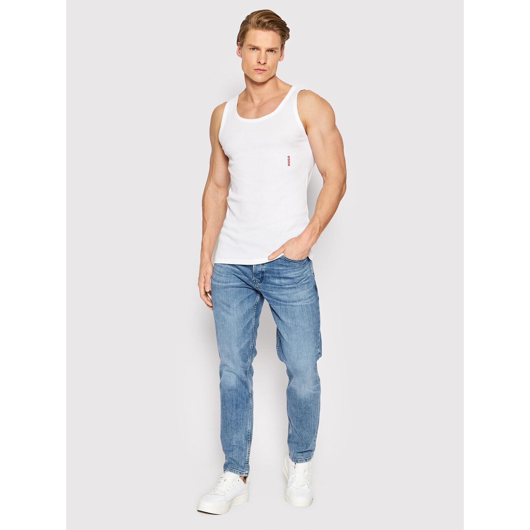 Hugo Set 2 Tank top-uri 50469778 Alb Slim Fit - Pled.ro