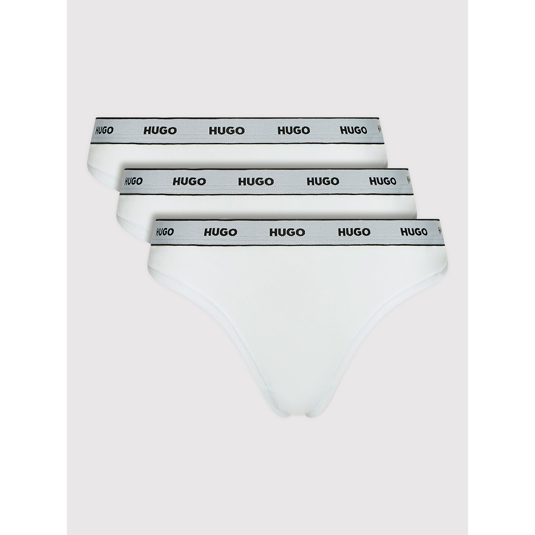 Hugo Set 3 perechi de chiloți tanga 50469681 Alb - Pled.ro