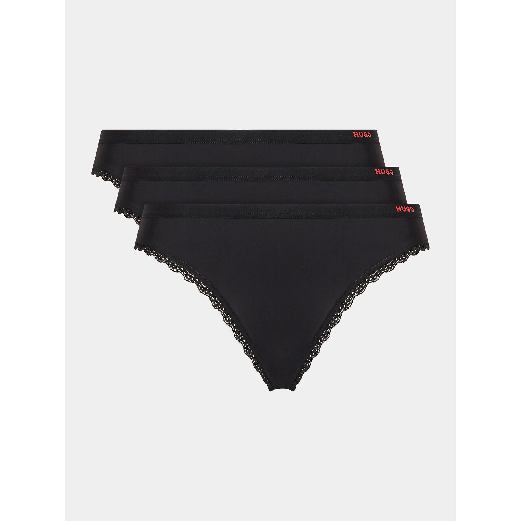 Hugo Set 3 perechi de chiloți tanga Triplet Thong Micro 50492458 Negru - Pled.ro