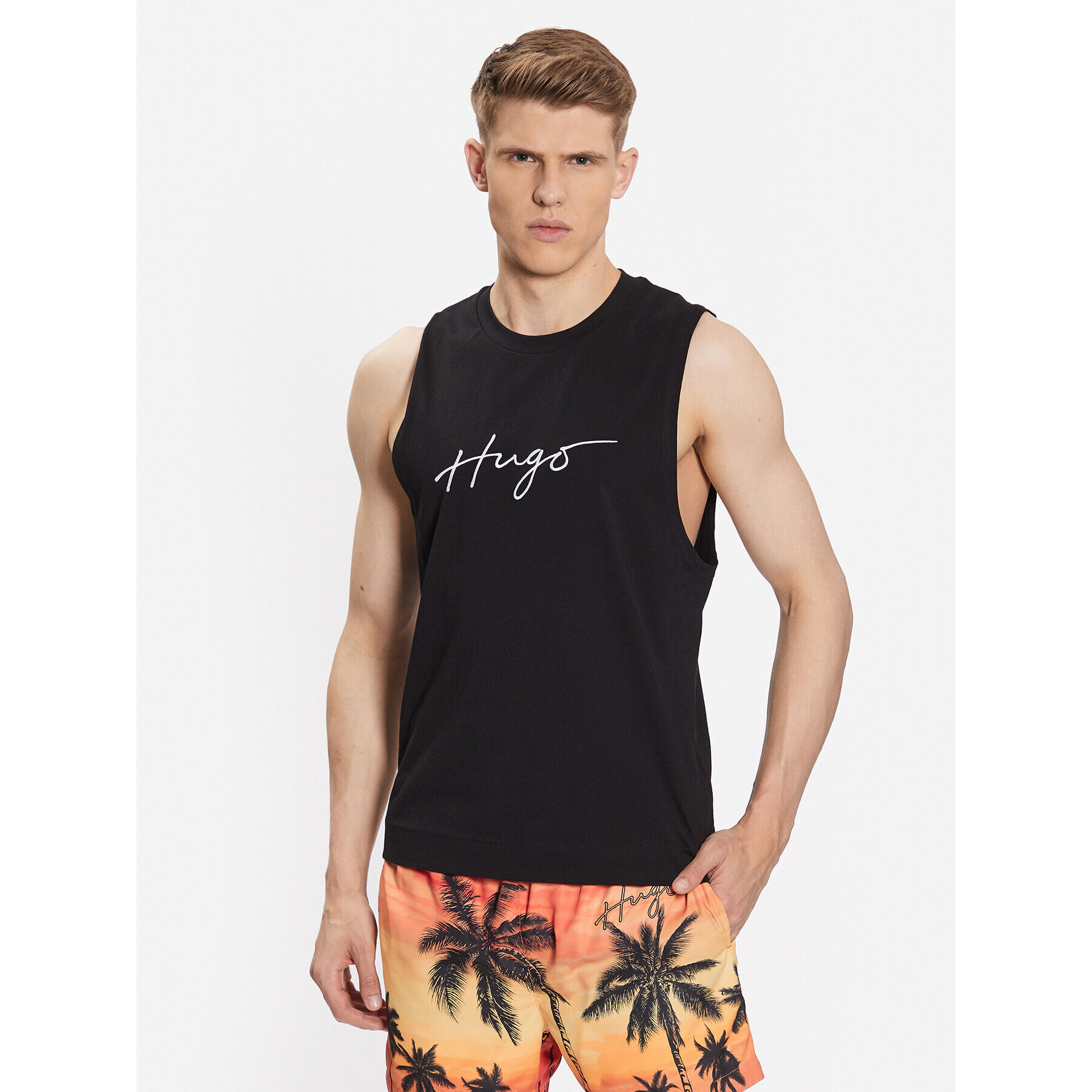 Hugo Tank top 50493709 Negru Regular Fit - Pled.ro