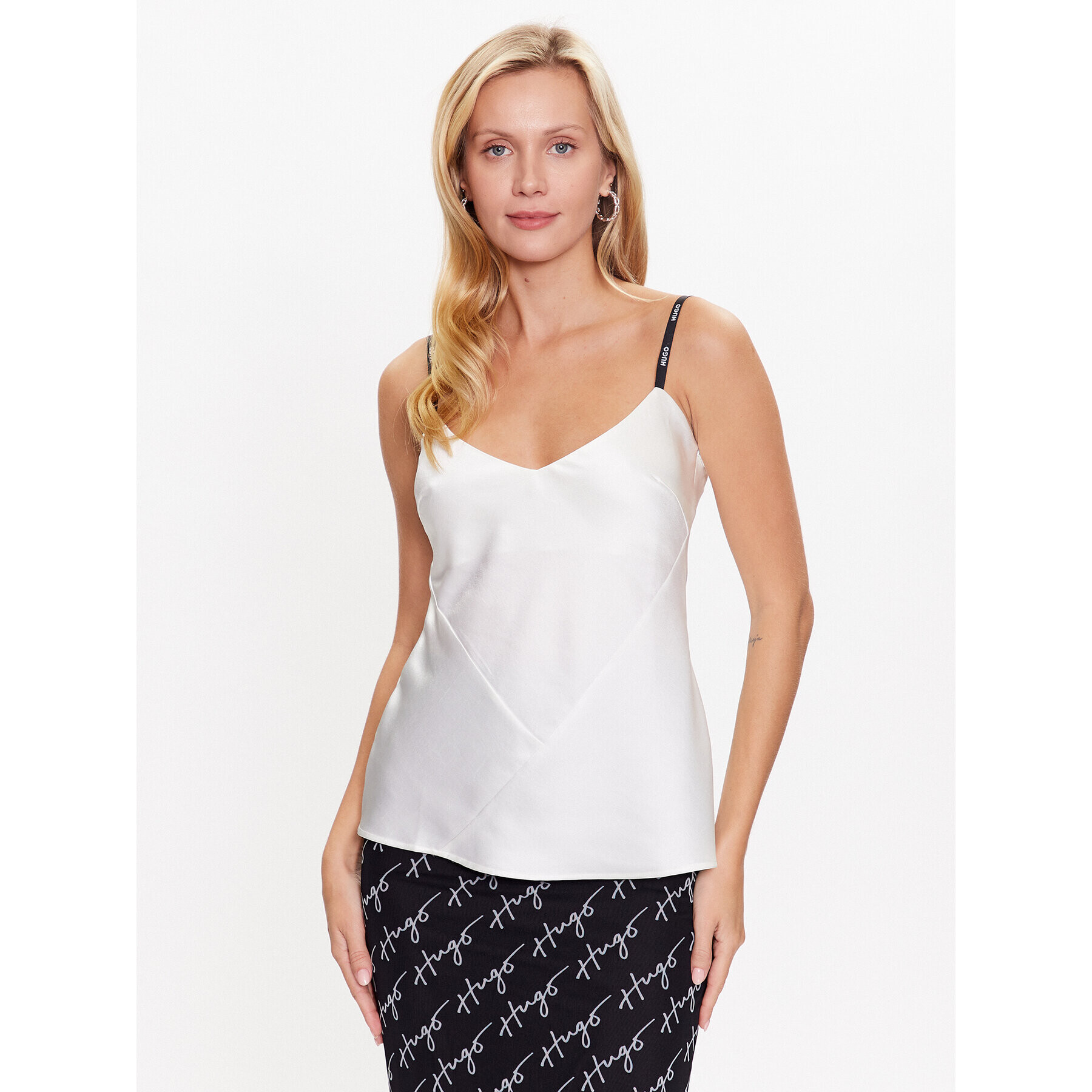 Hugo Top Casrina-1 50489208 Écru Regular Fit - Pled.ro