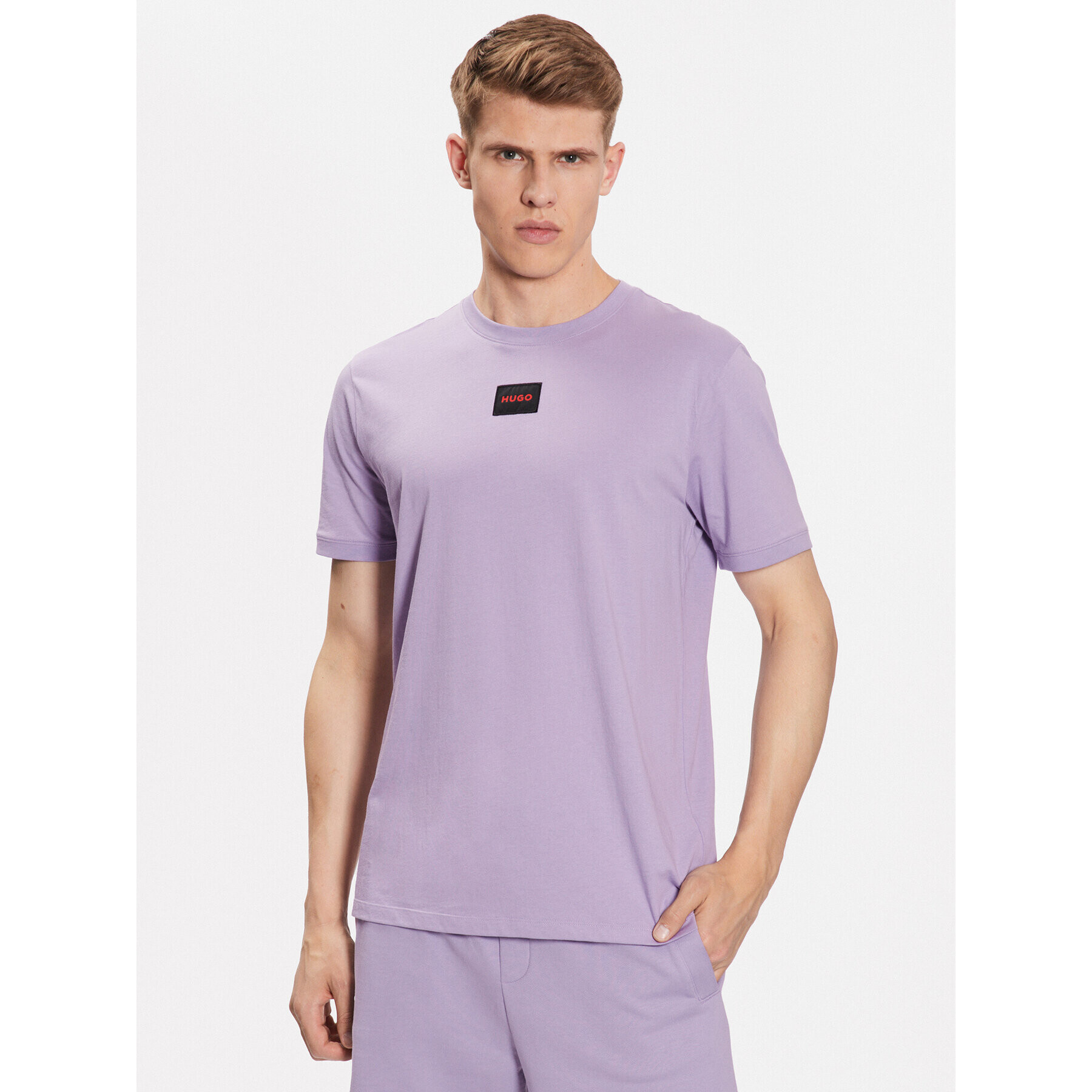 Hugo Tricou 50447978 Violet Regular Fit - Pled.ro