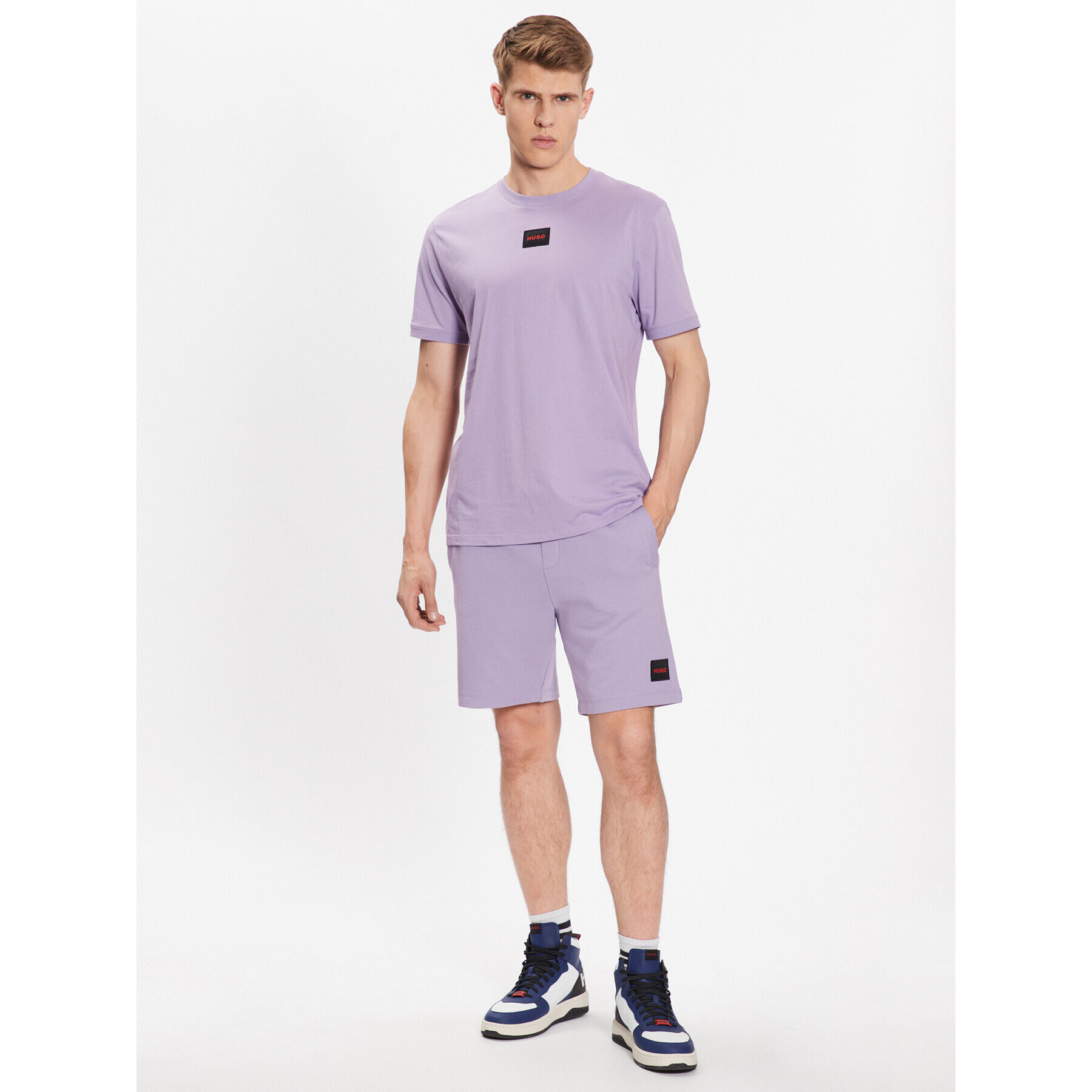 Hugo Tricou 50447978 Violet Regular Fit - Pled.ro