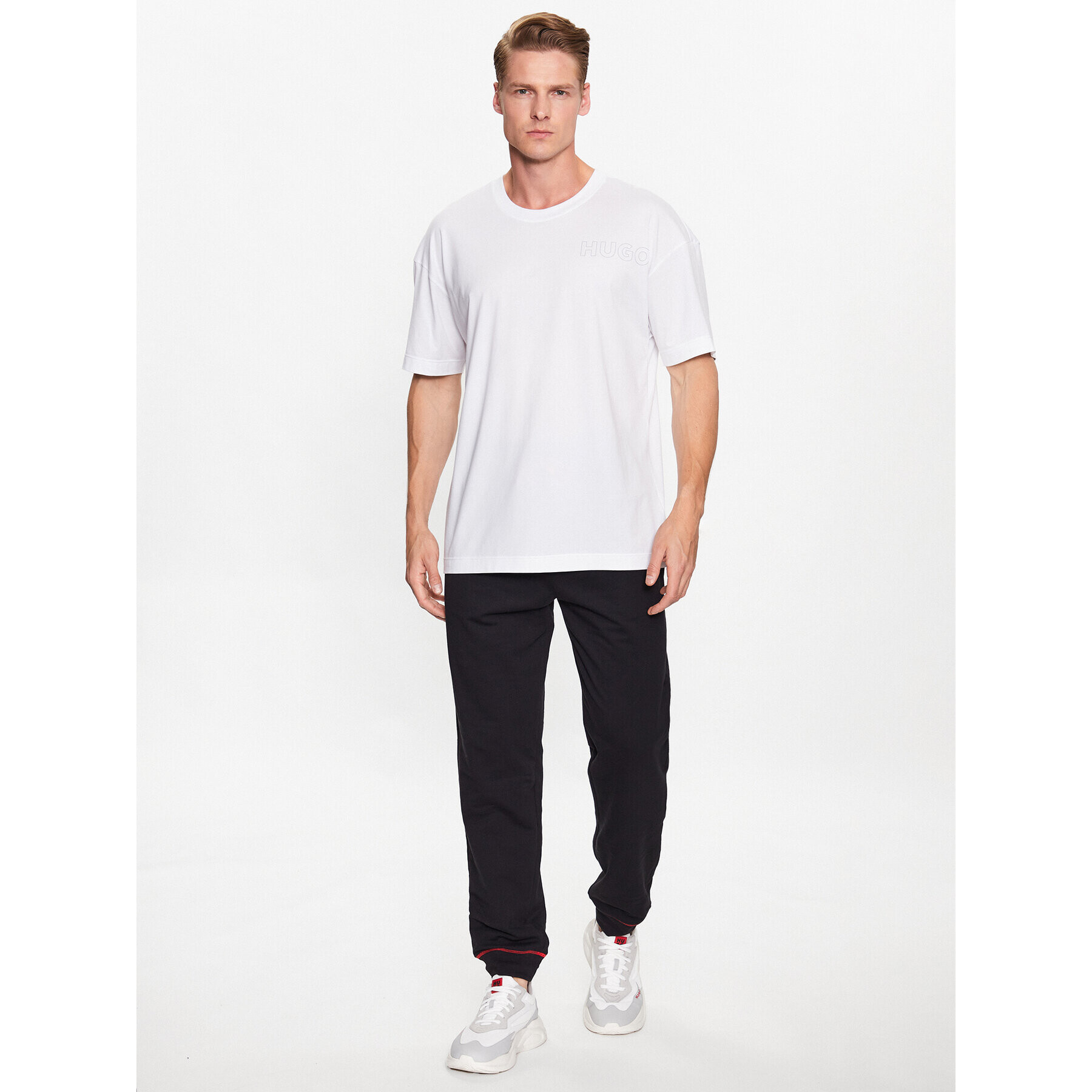 Hugo Tricou 50478916 Alb Relaxed Fit - Pled.ro