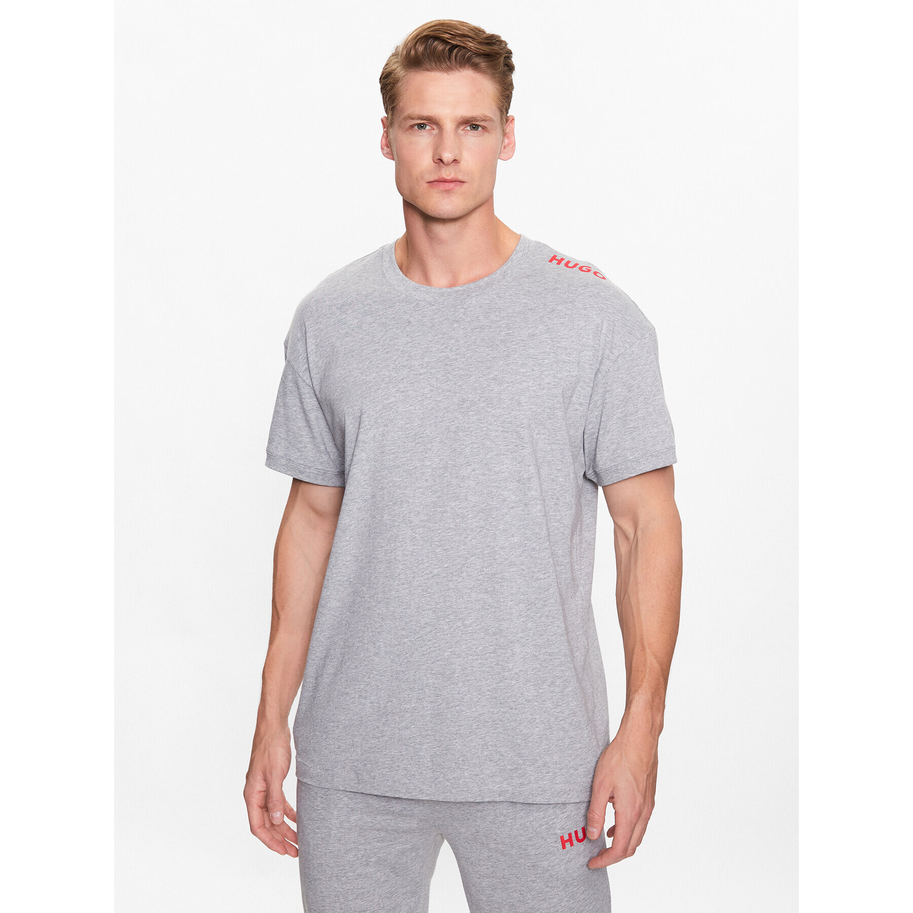 Hugo Tricou 50478931 Gri Relaxed Fit - Pled.ro