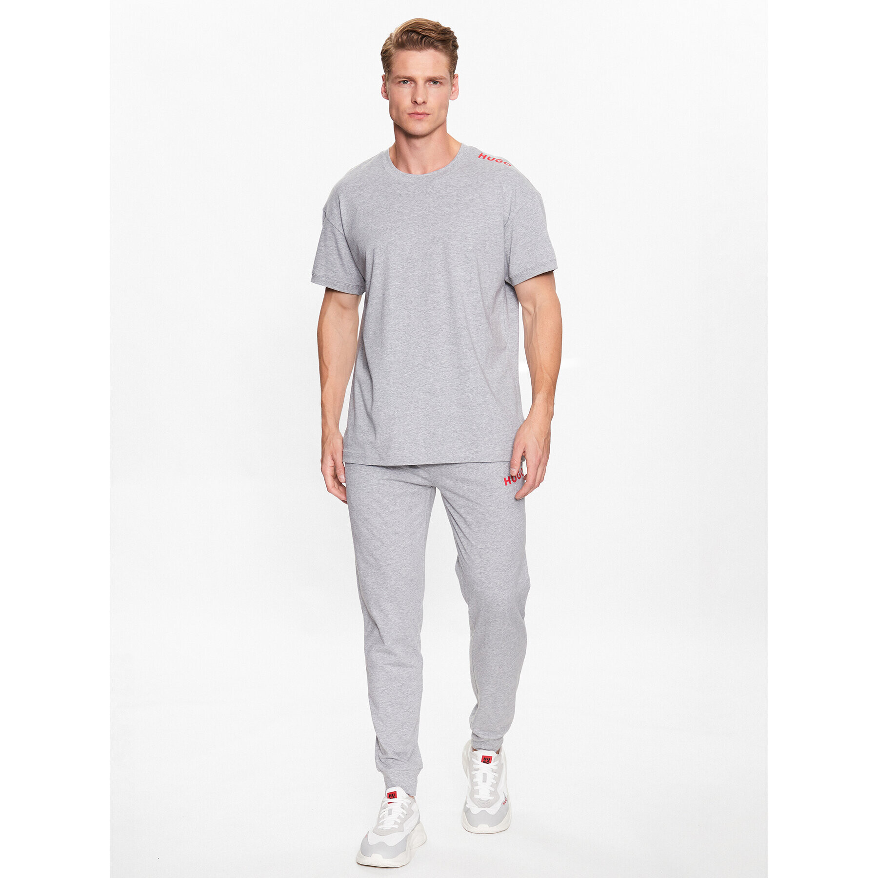 Hugo Tricou 50478931 Gri Relaxed Fit - Pled.ro