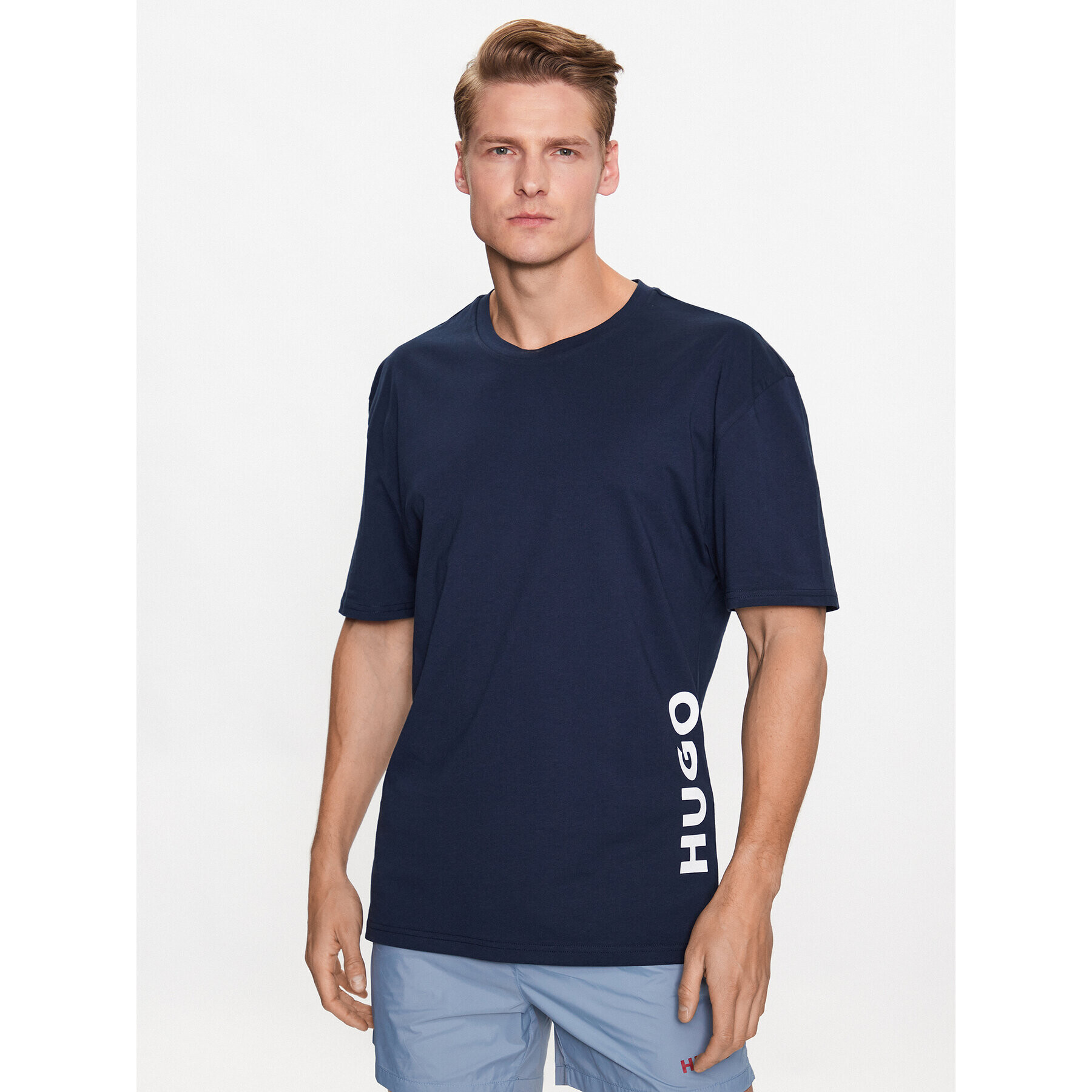 Hugo Tricou 50493727 Bleumarin Relaxed Fit - Pled.ro