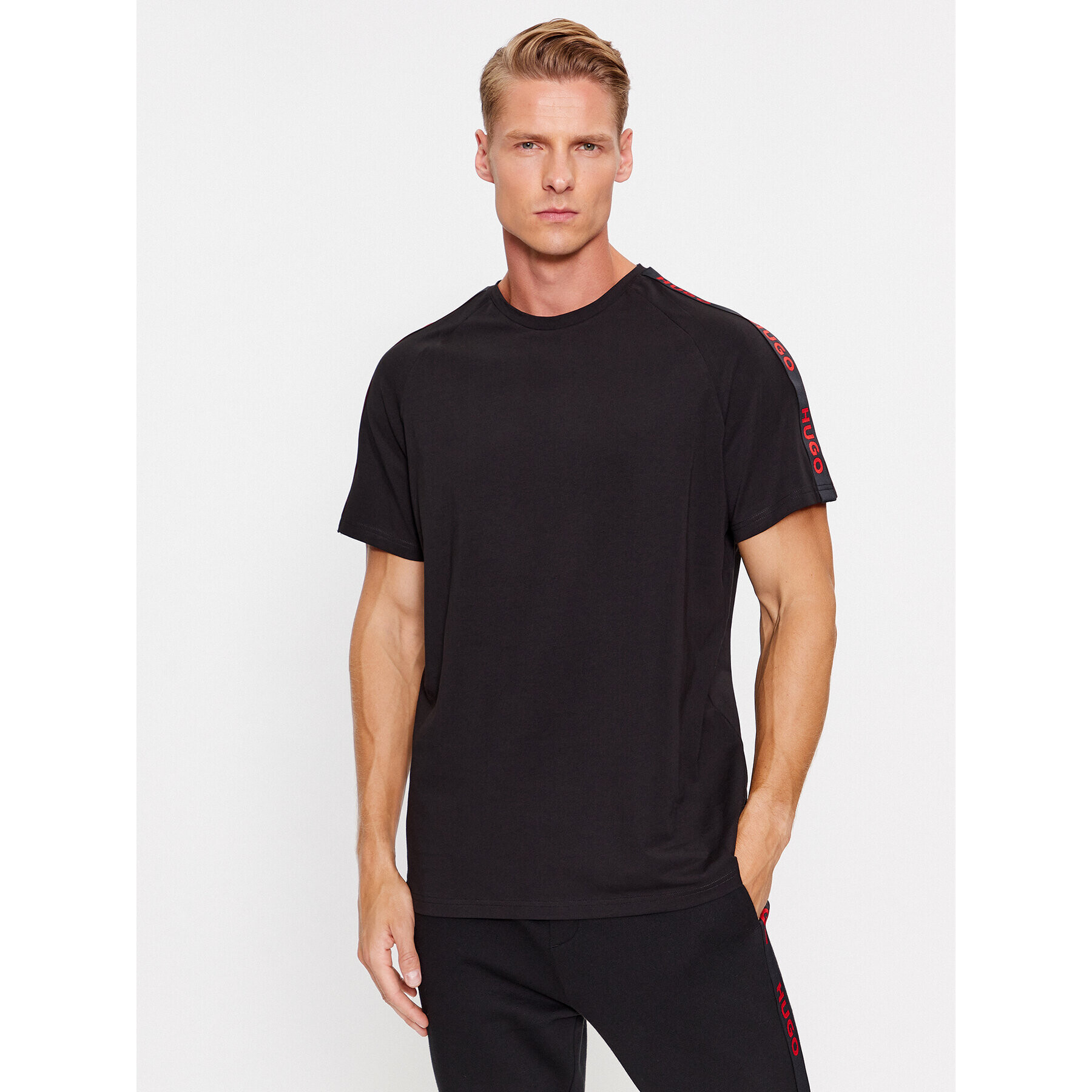 Hugo Tricou 50504270 Negru Relaxed Fit - Pled.ro