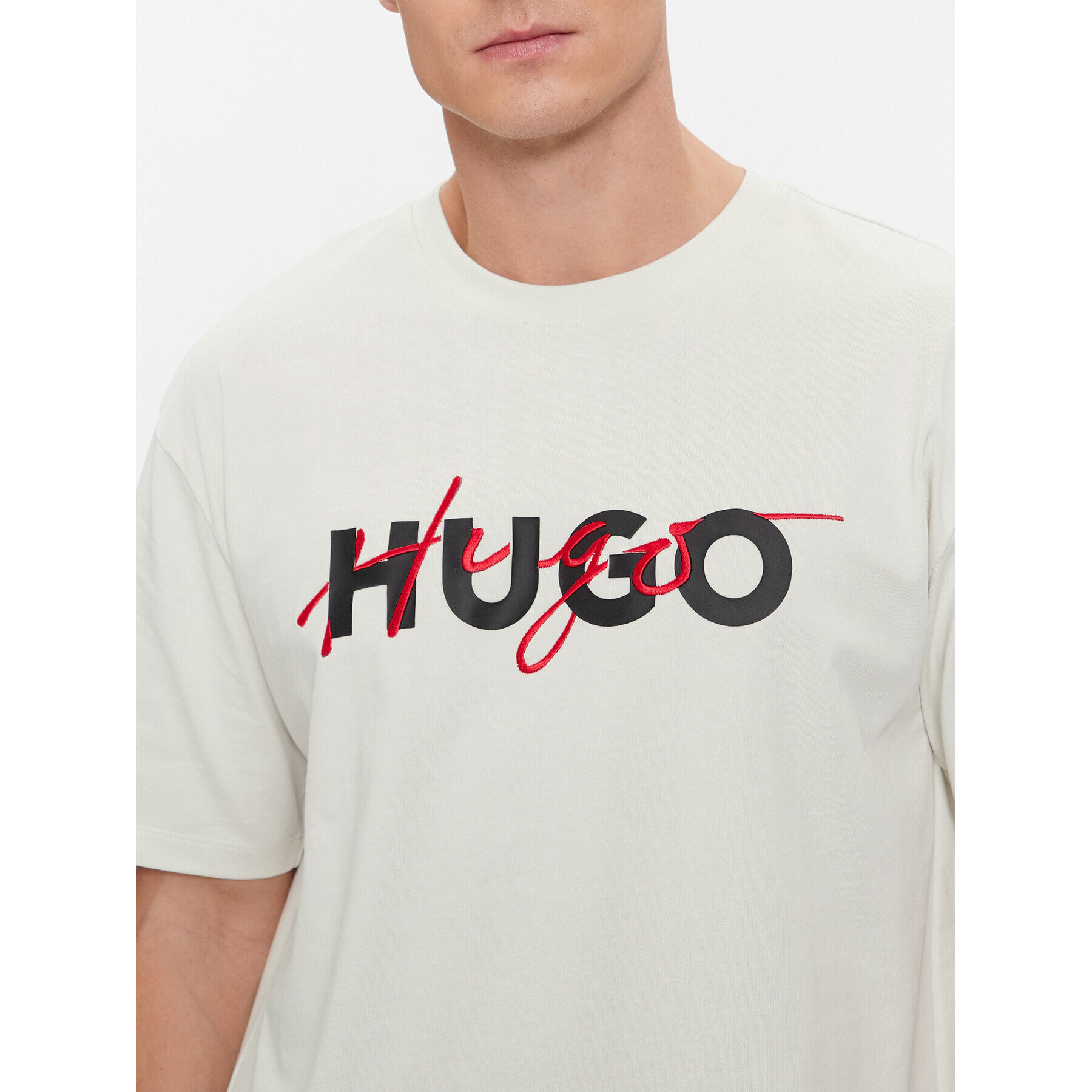 Hugo Tricou Dakaishi 50494565 Bej Relaxed Fit - Pled.ro