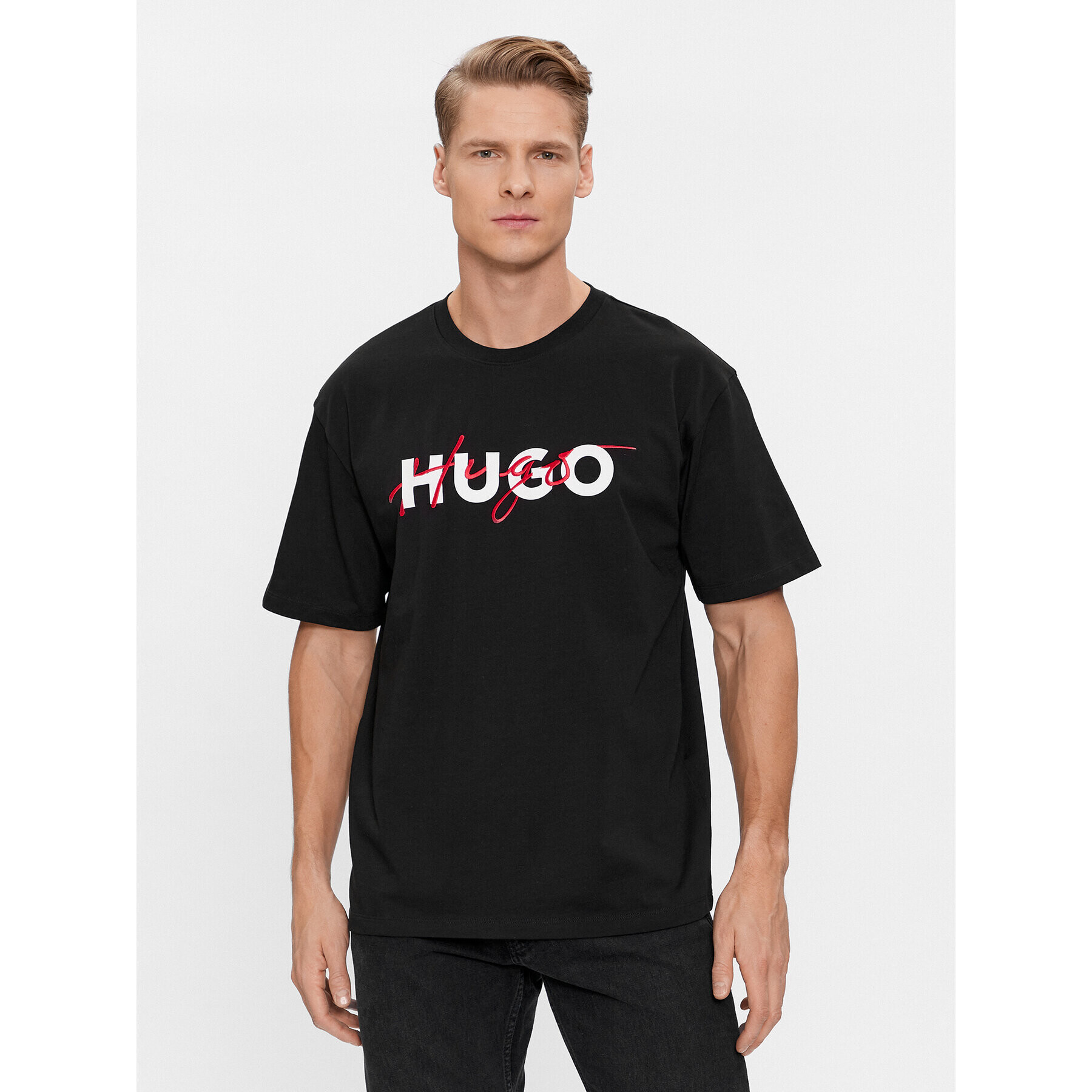 Hugo Tricou Dakaishi 50494565 Negru Relaxed Fit - Pled.ro