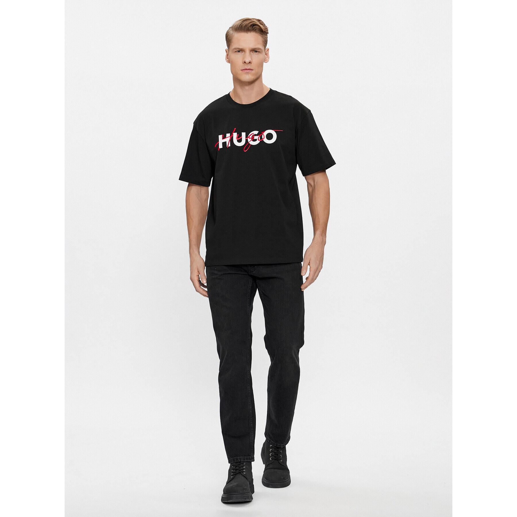 Hugo Tricou Dakaishi 50494565 Negru Relaxed Fit - Pled.ro