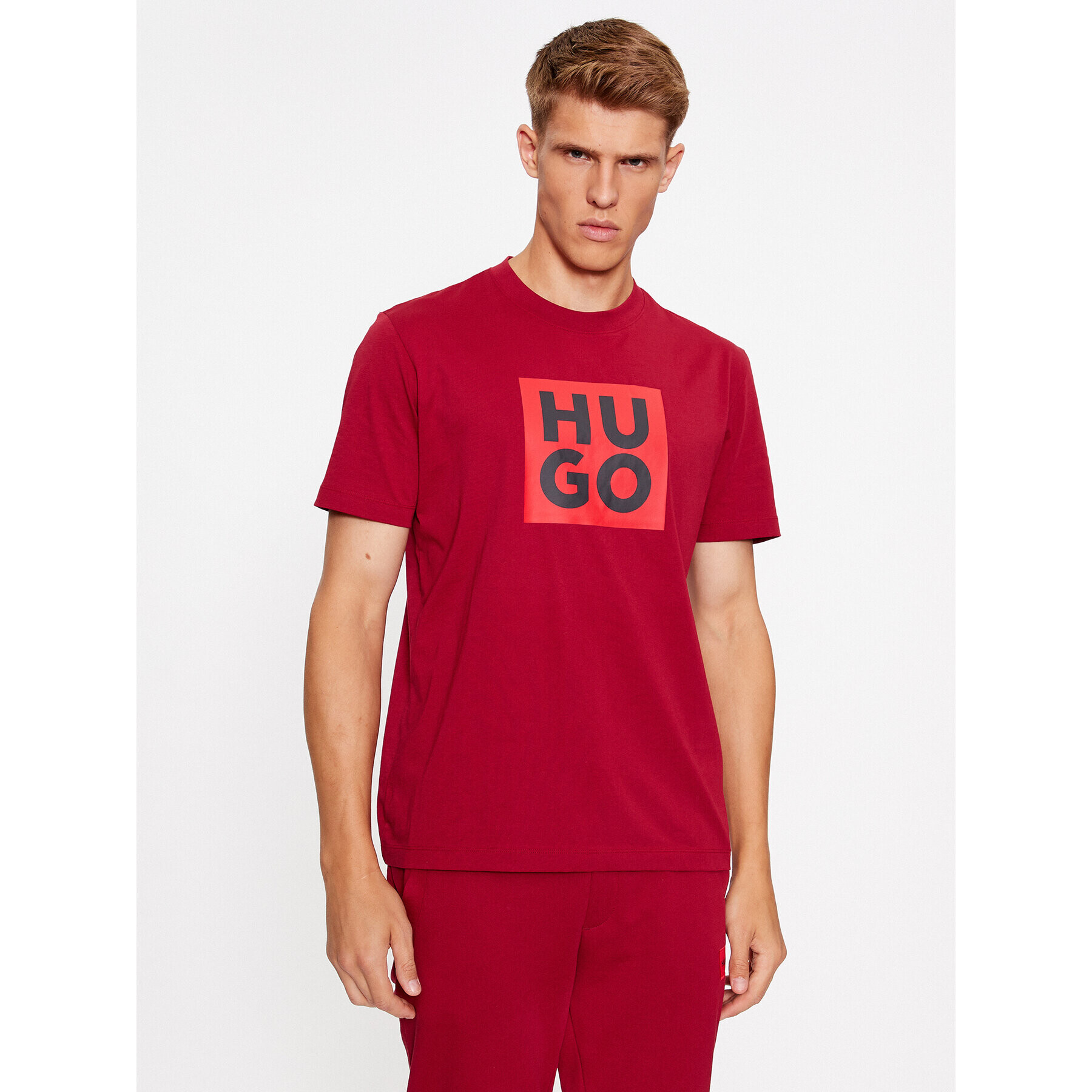 Hugo Tricou Daltor 50473891 Roșu Regular Fit - Pled.ro