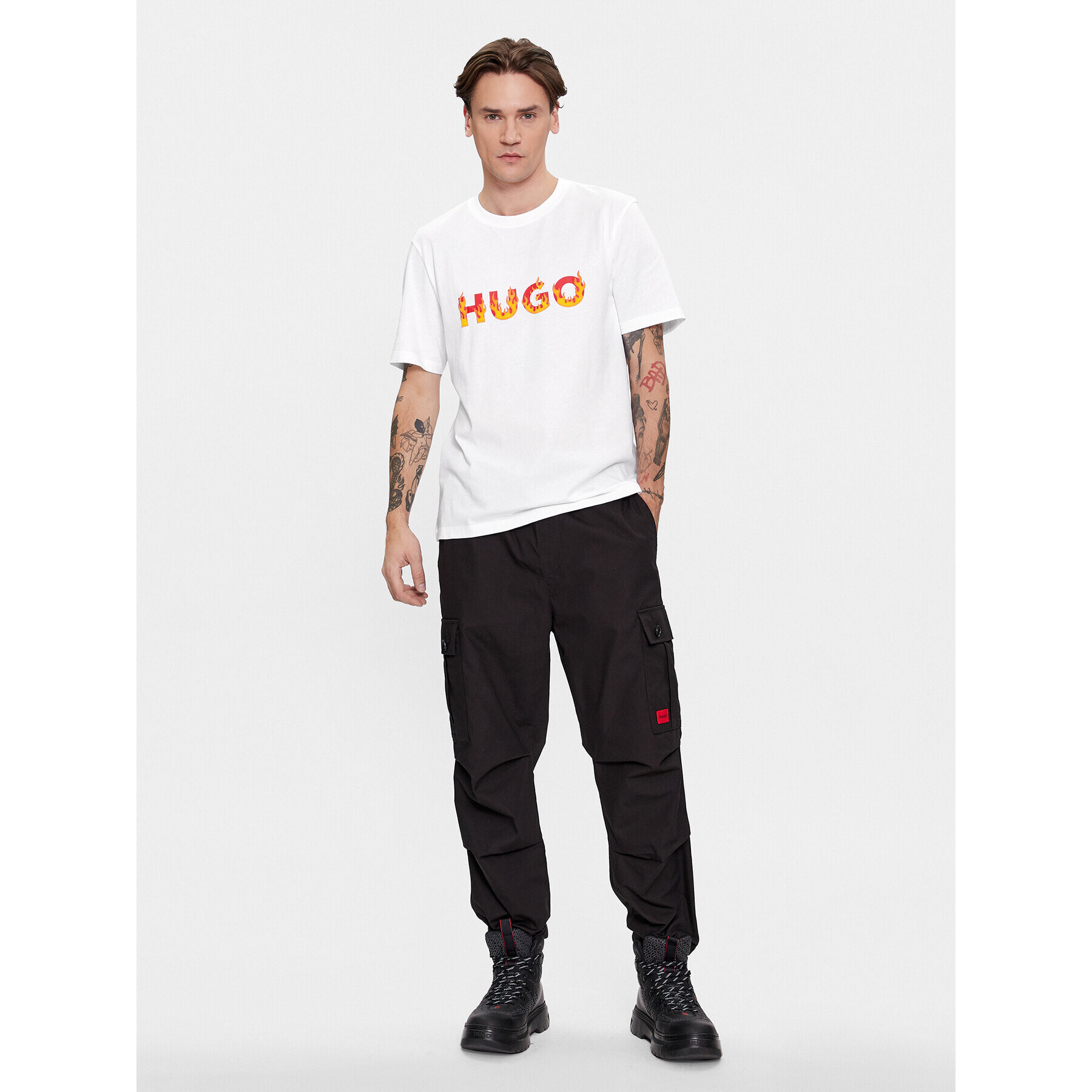 Hugo Tricou Danda 50504542 Alb Regular Fit - Pled.ro