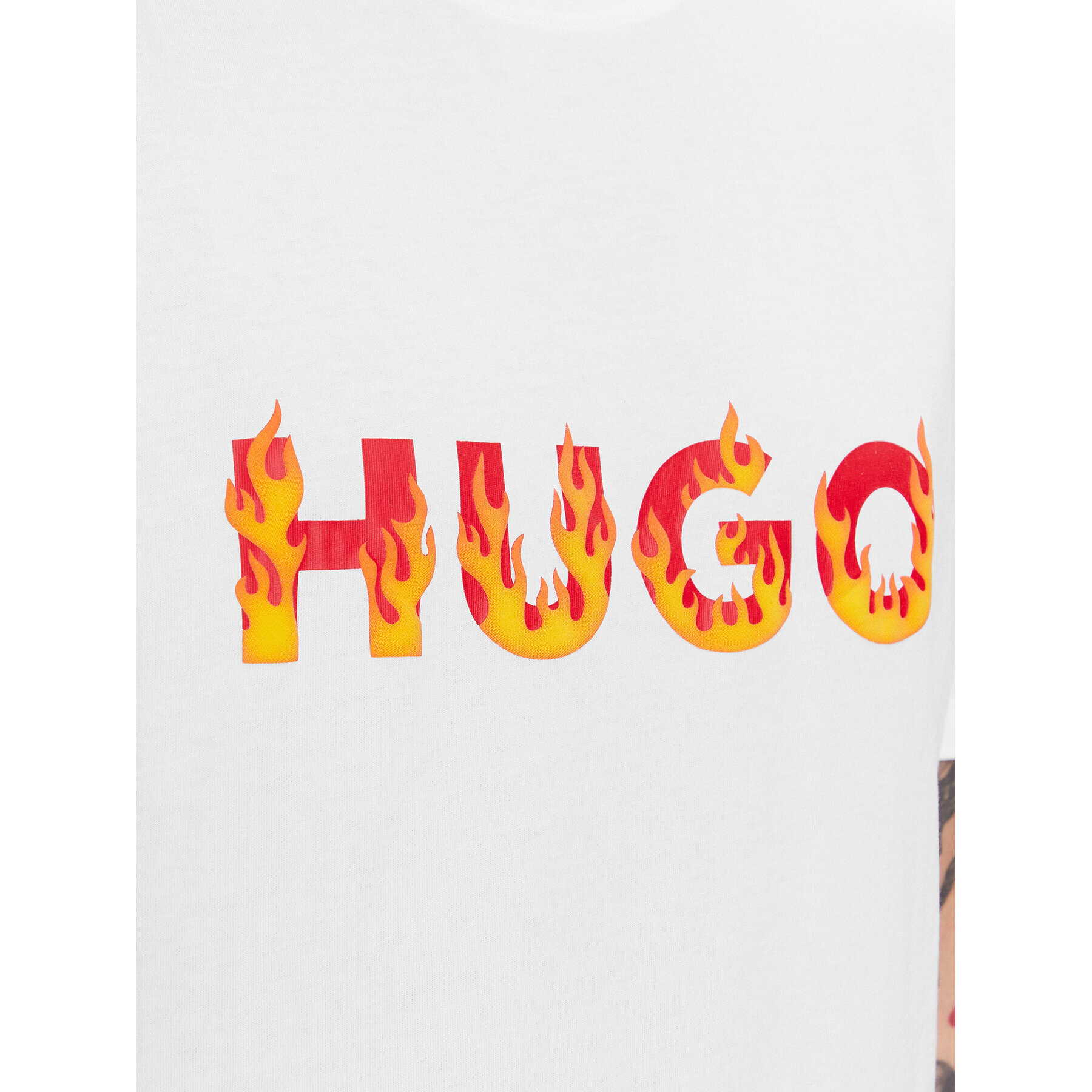 Hugo Tricou Danda 50504542 Alb Regular Fit - Pled.ro