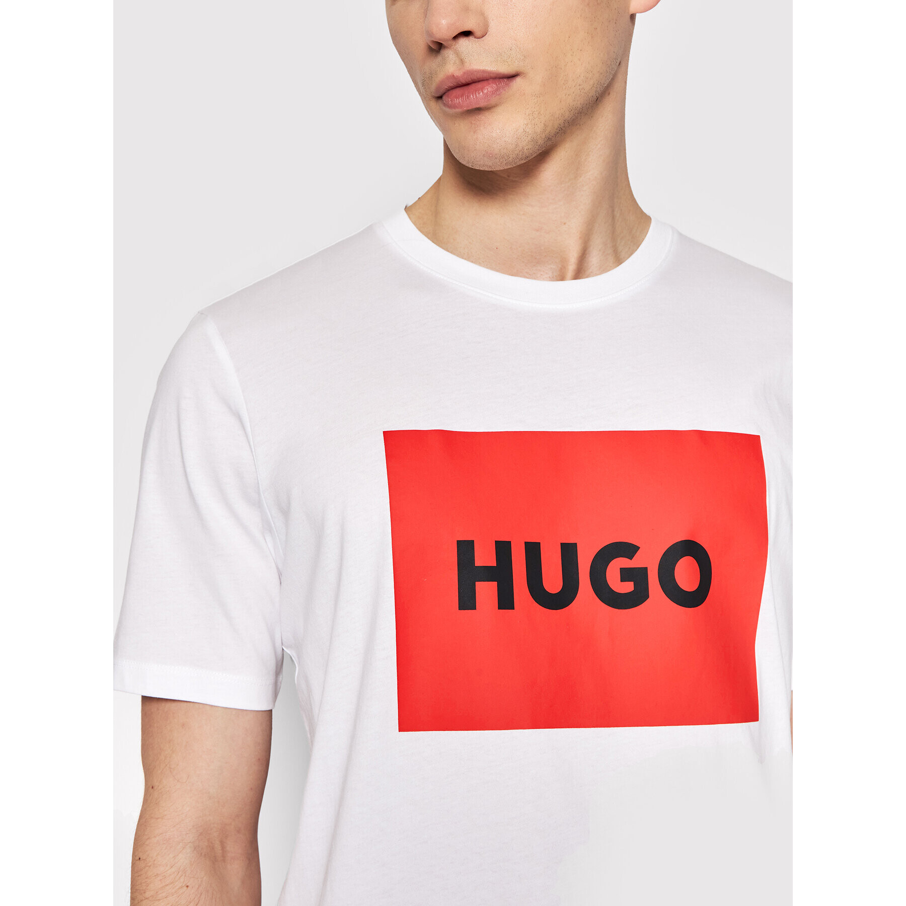 Hugo Tricou Dulive222 50467952 Alb Regular Fit - Pled.ro