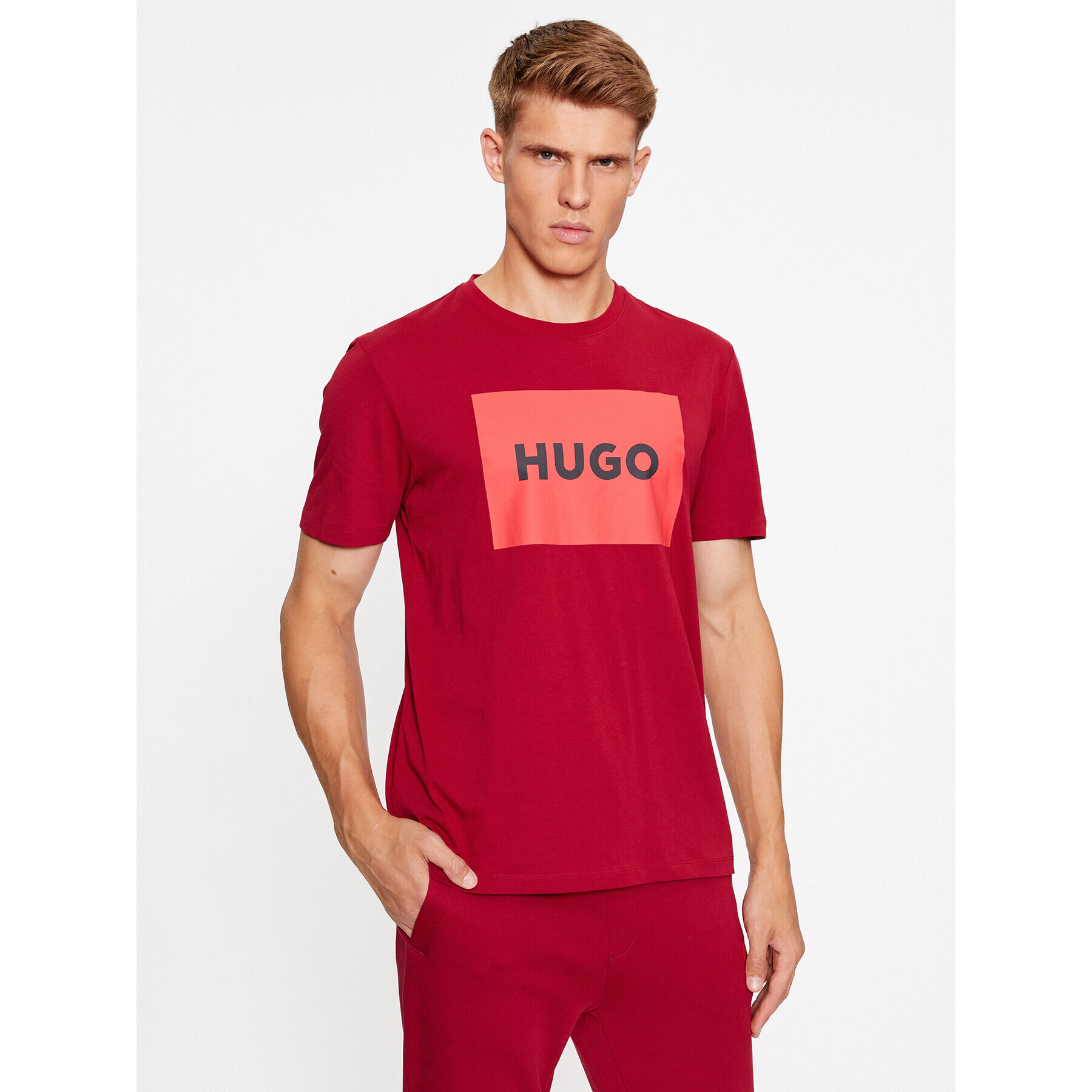 Hugo Tricou Dulive222 50467952 Bej Regular Fit - Pled.ro