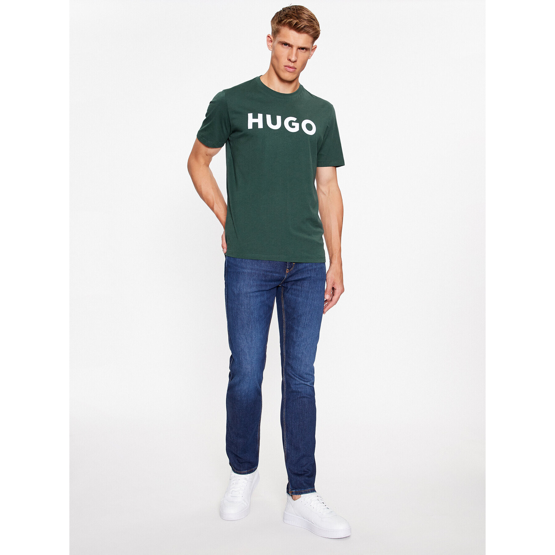 Hugo Tricou Dulivio 50467556 Verde Regular Fit - Pled.ro