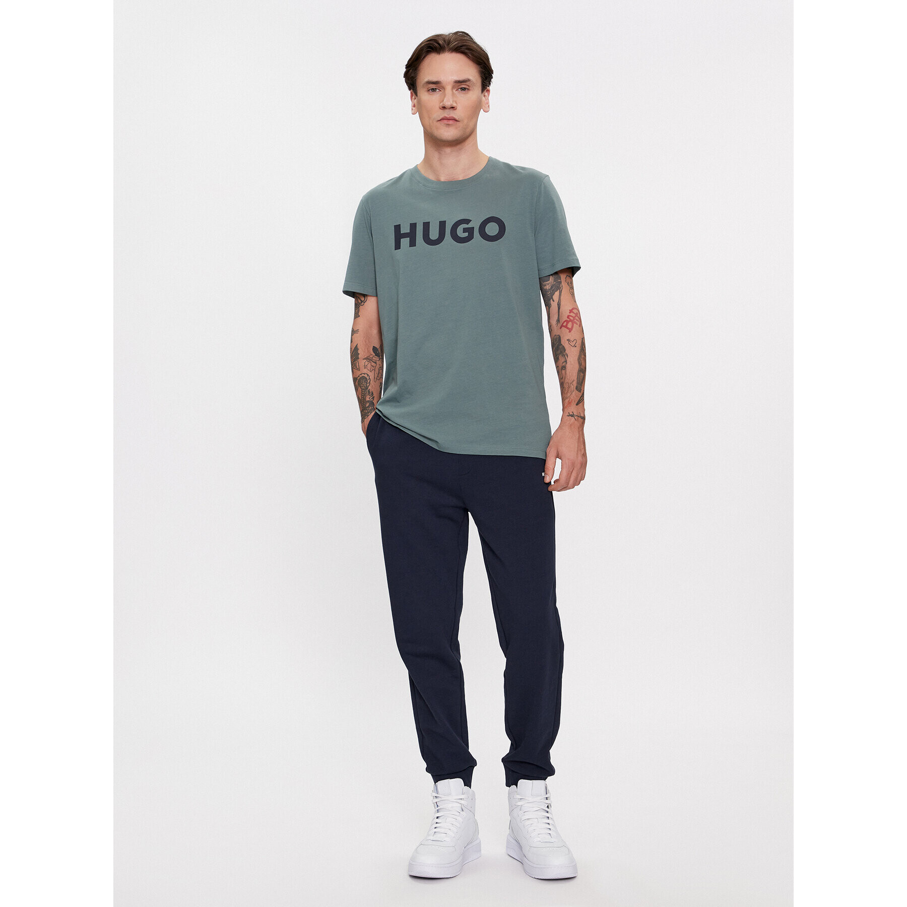 Hugo Tricou Dulivio 50467556 Verde Regular Fit - Pled.ro