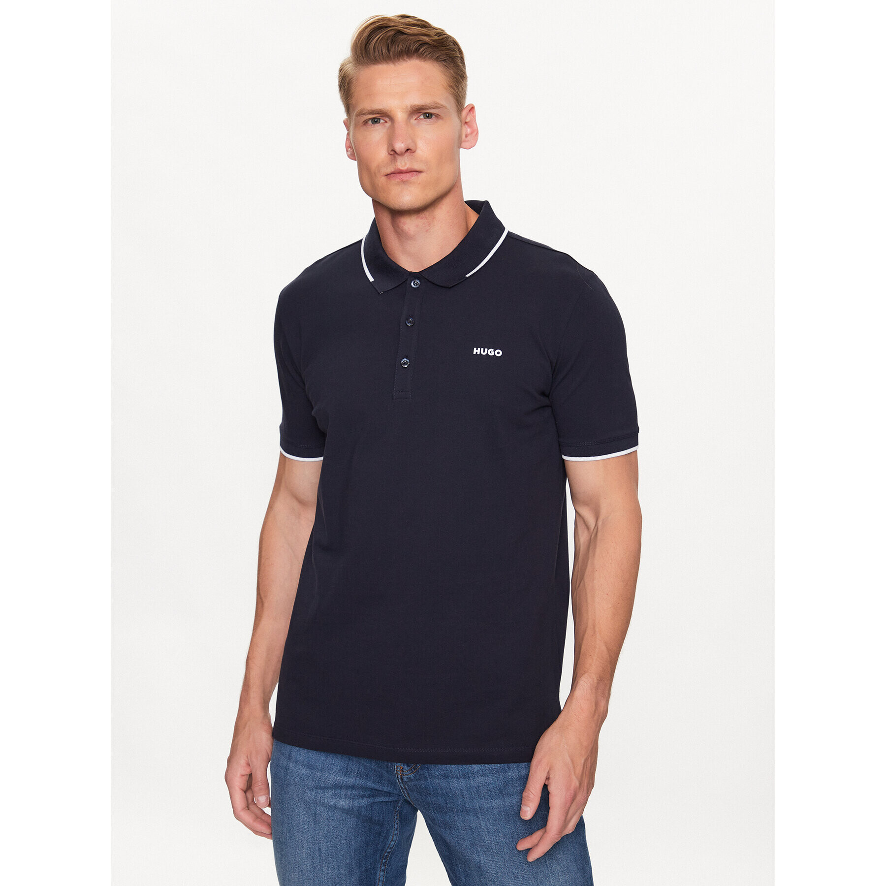 Hugo Tricou polo 50467344 Bleumarin Slim Fit - Pled.ro