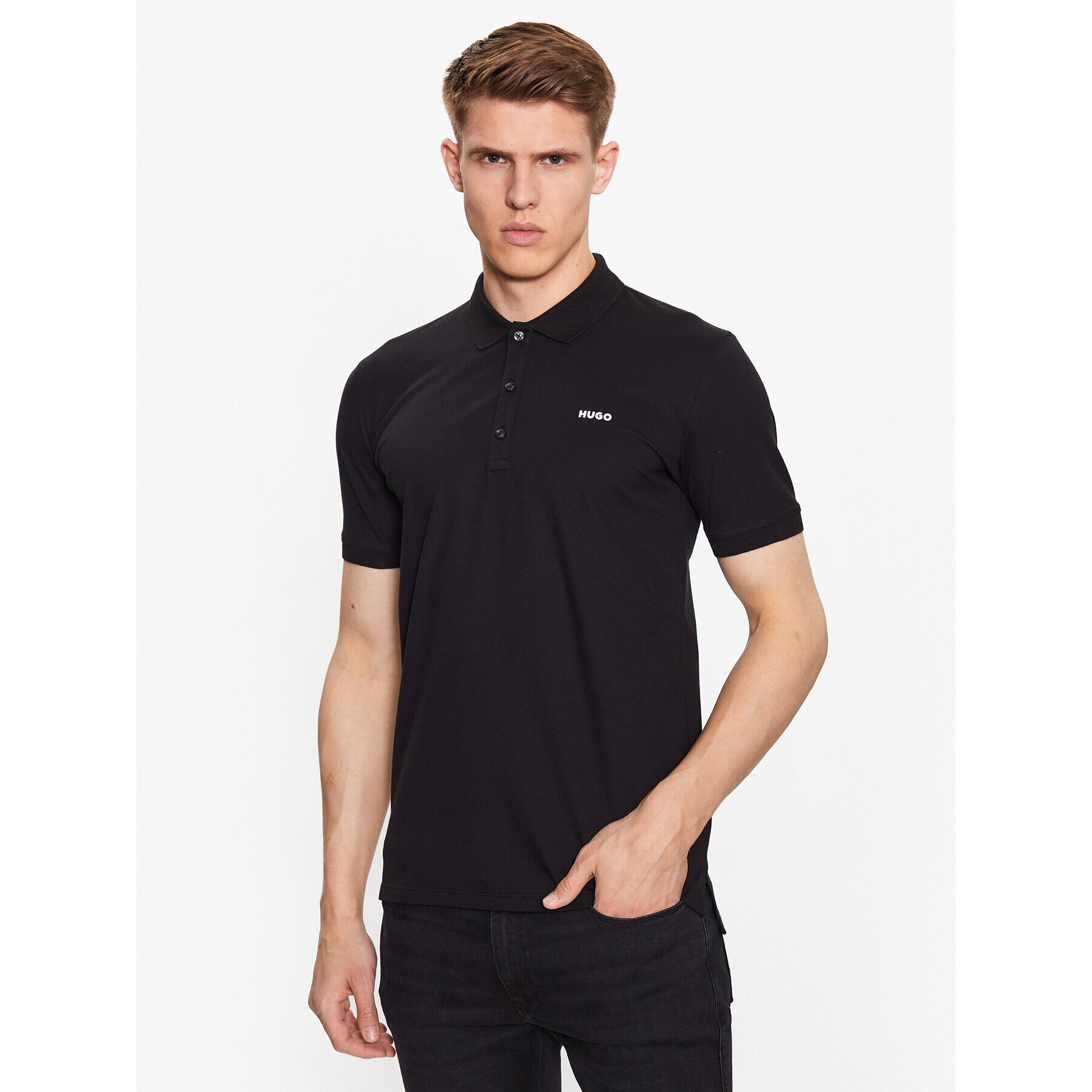 Hugo Tricou polo 50470547 Negru Slim Fit - Pled.ro