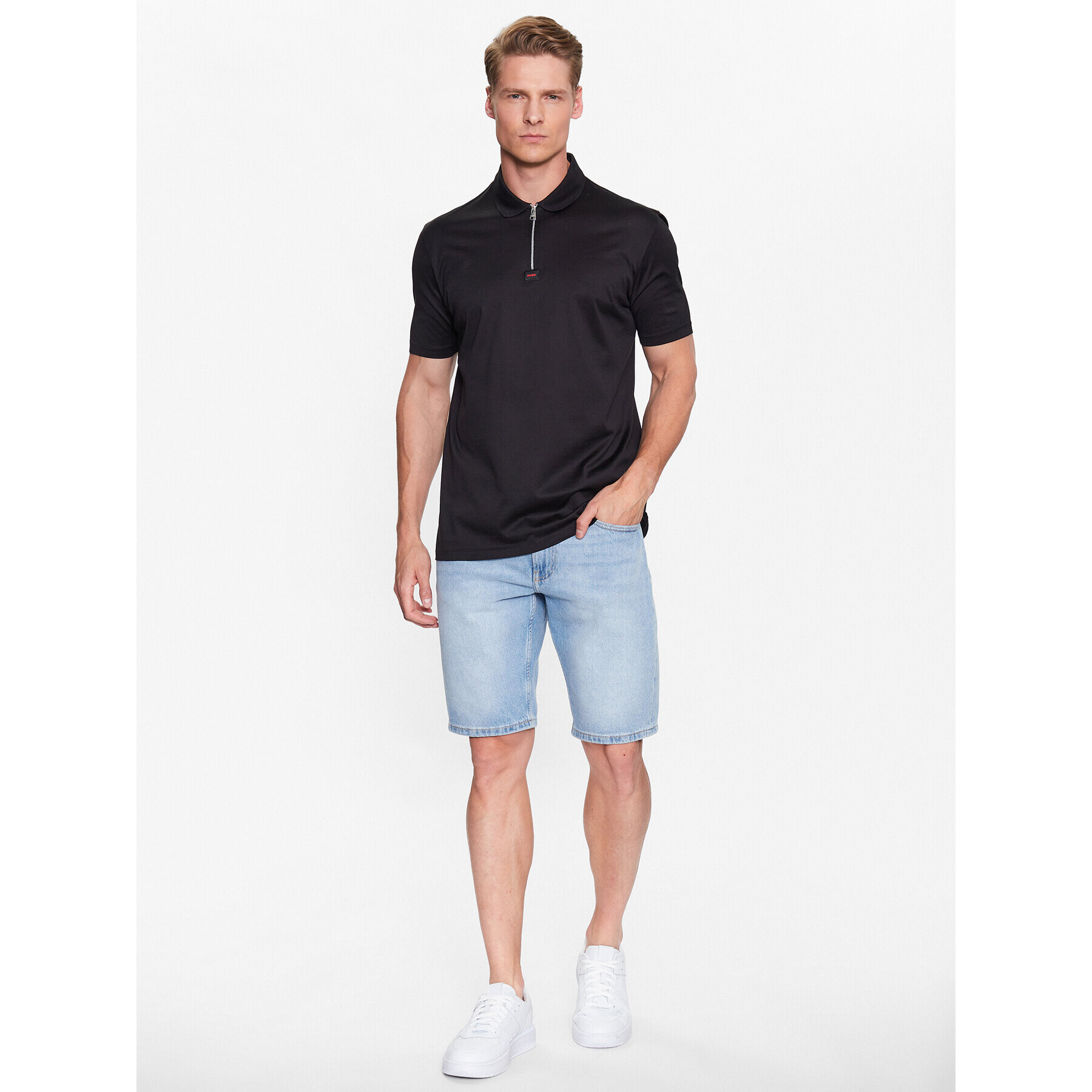 Hugo Tricou polo Deresom223 50473789 Negru Regular Fit - Pled.ro