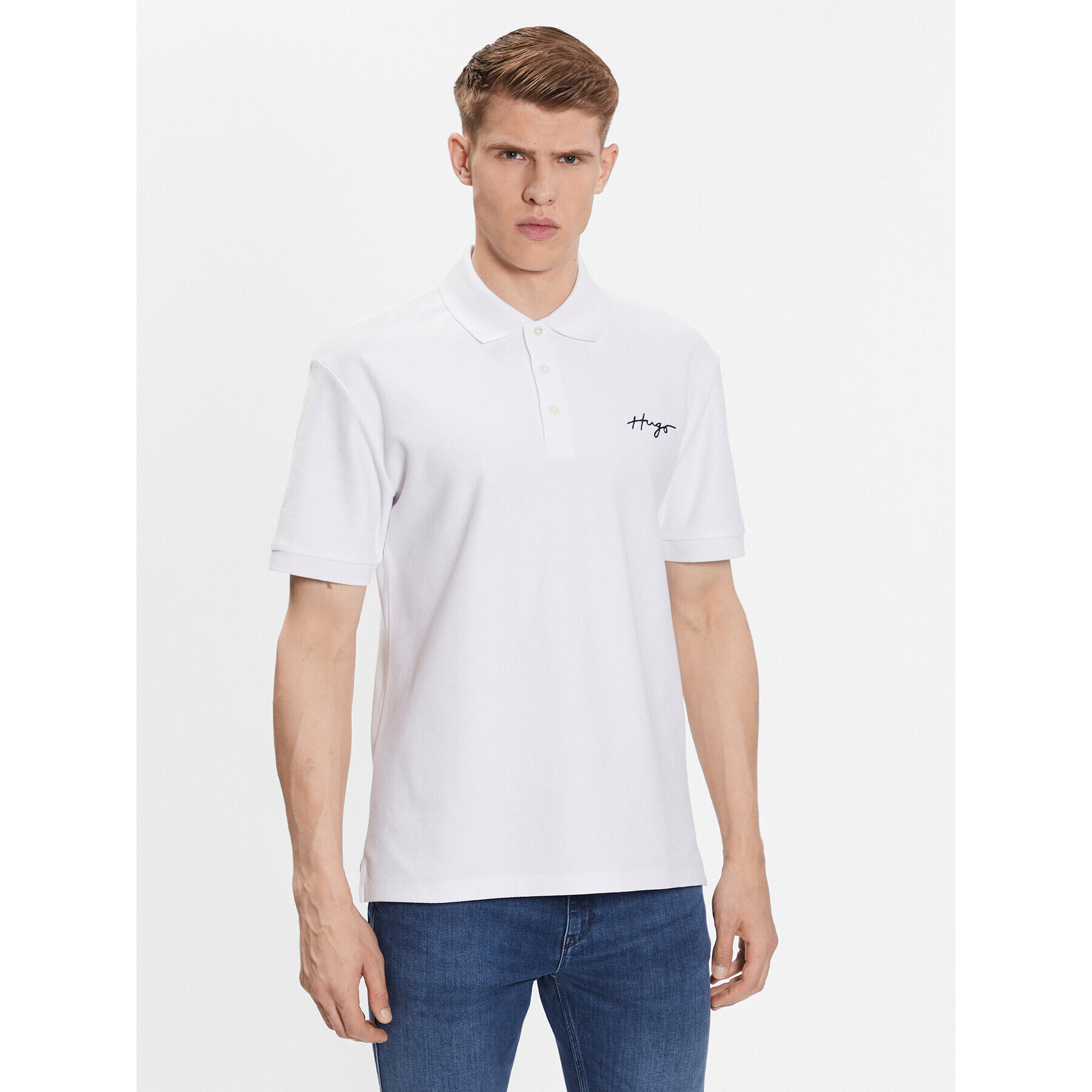 Hugo Tricou polo 50488854 Alb Regular Fit - Pled.ro