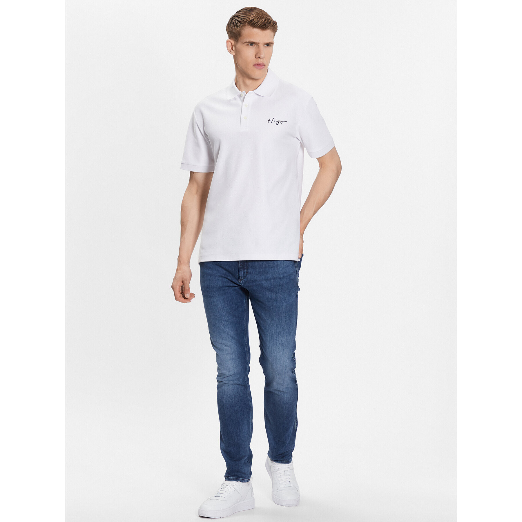 Hugo Tricou polo 50488854 Alb Regular Fit - Pled.ro