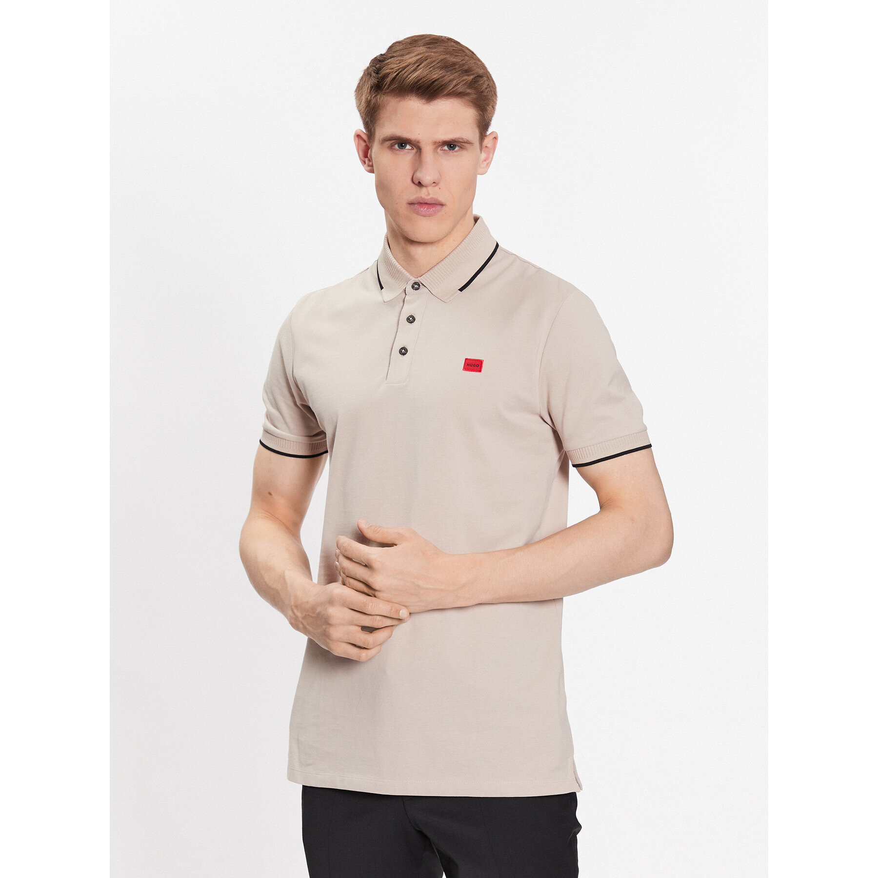 Hugo Tricou polo Deresino232 50490775 Bej Slim Fit - Pled.ro