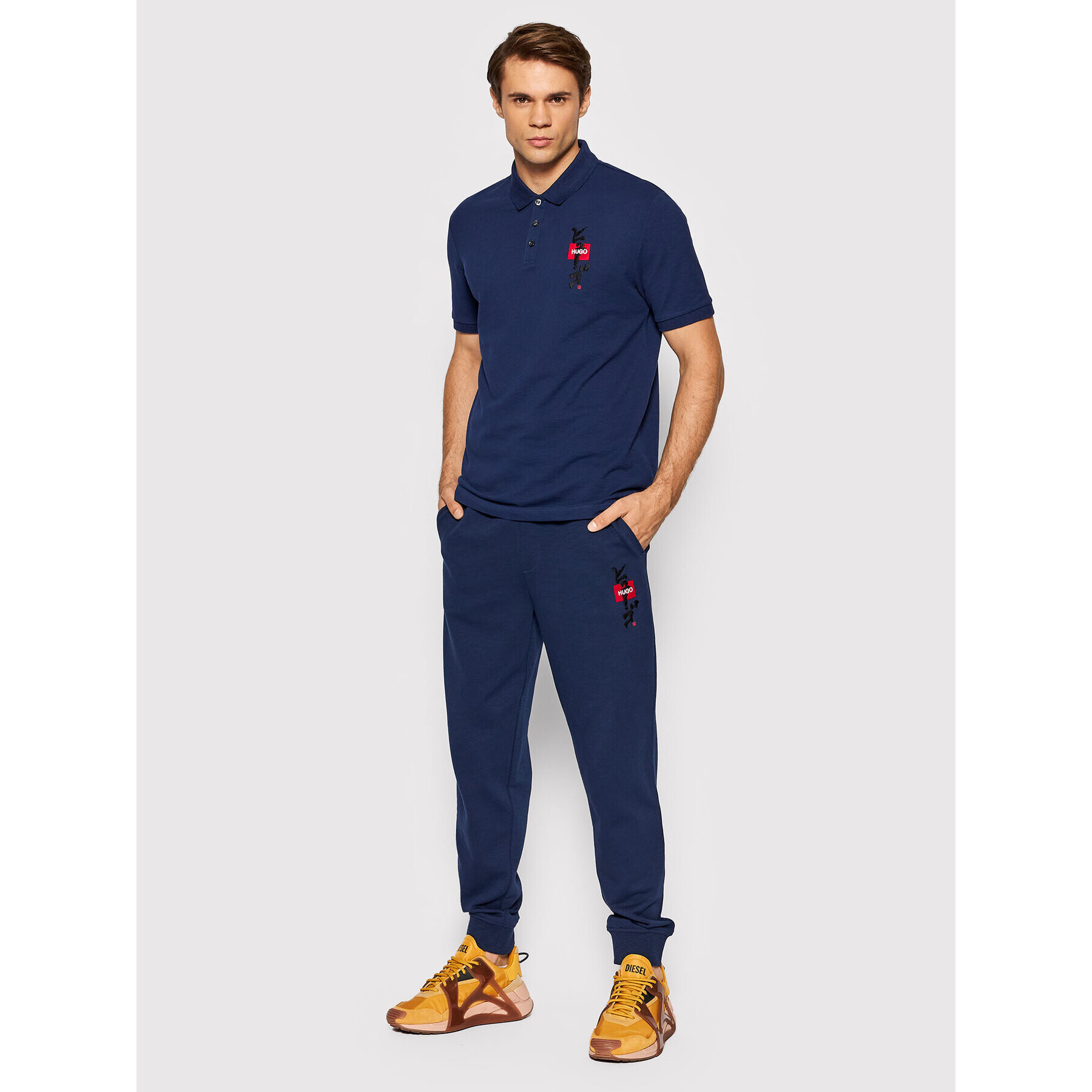 Hugo Tricou polo Dakame 50448415 Bleumarin Regular Fit - Pled.ro