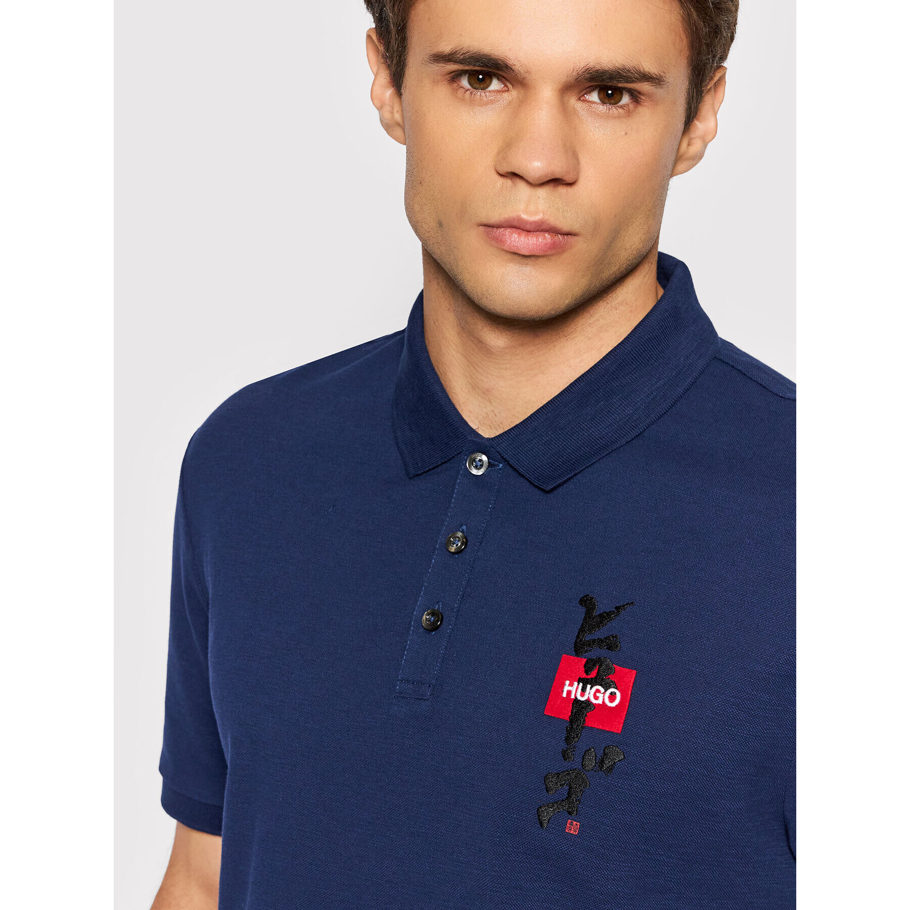 Hugo Tricou polo Dakame 50448415 Bleumarin Regular Fit - Pled.ro