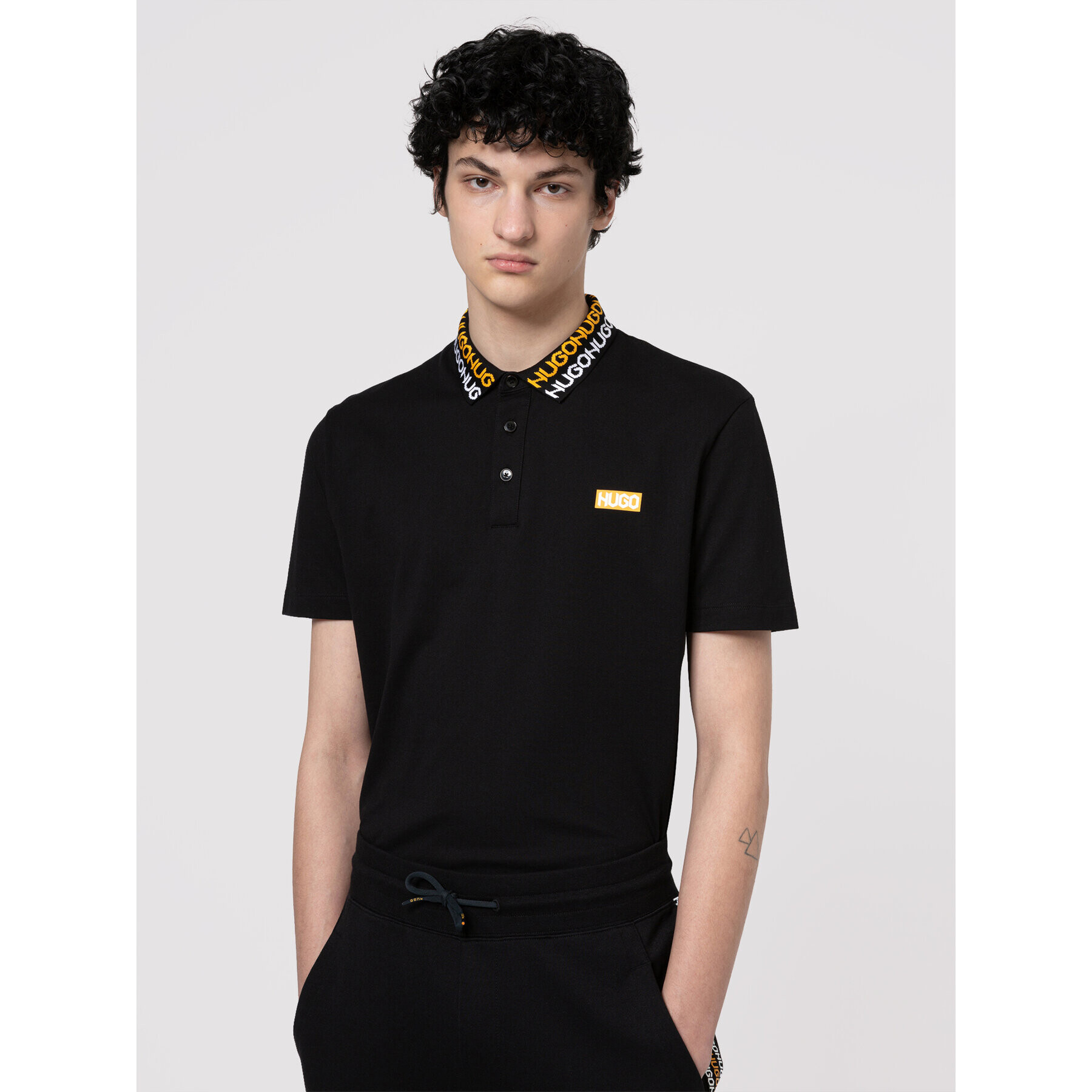 Hugo Tricou polo Damago 50448861 Negru Regular Fit - Pled.ro