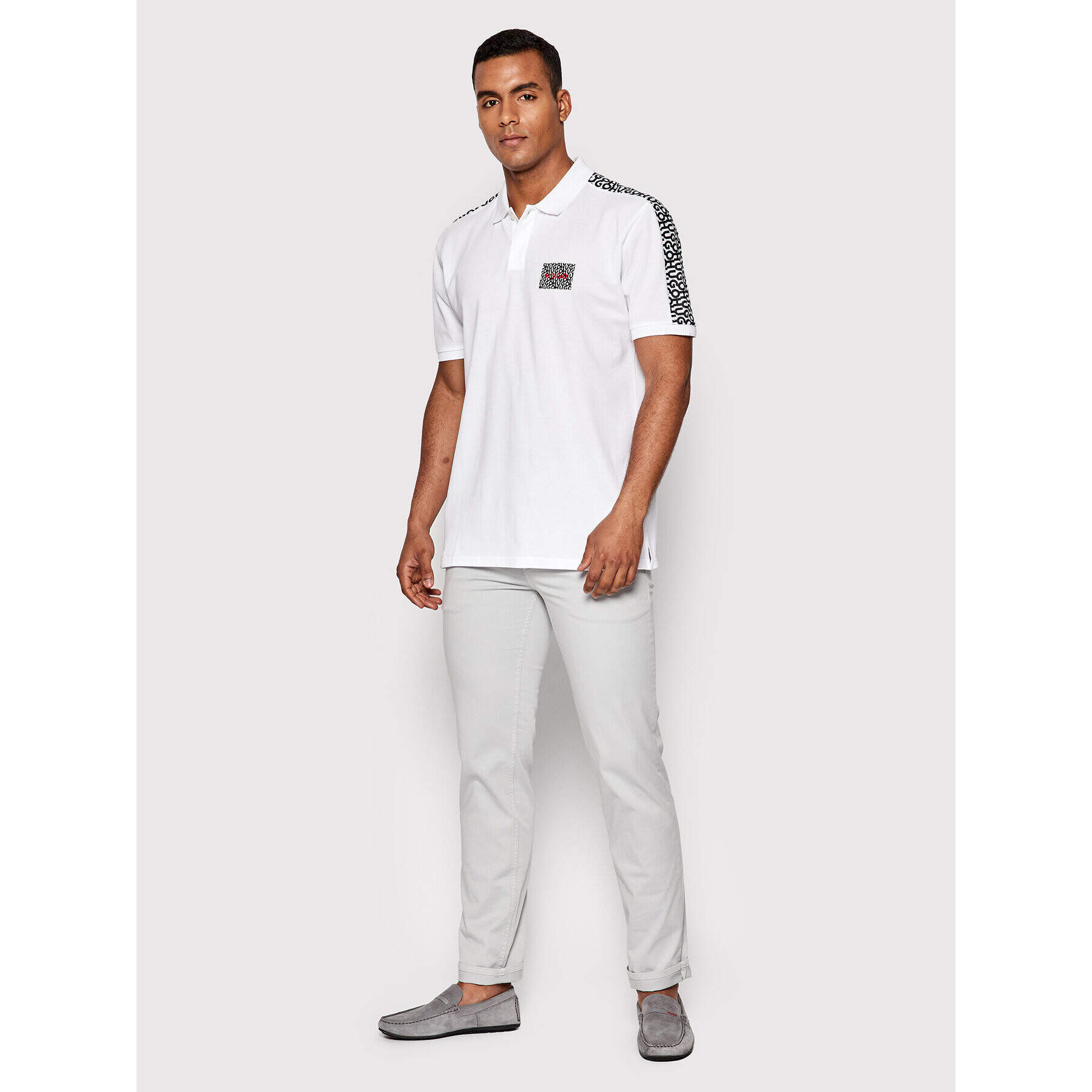 Hugo Tricou polo Daplin 50471638 Alb Regular Fit - Pled.ro