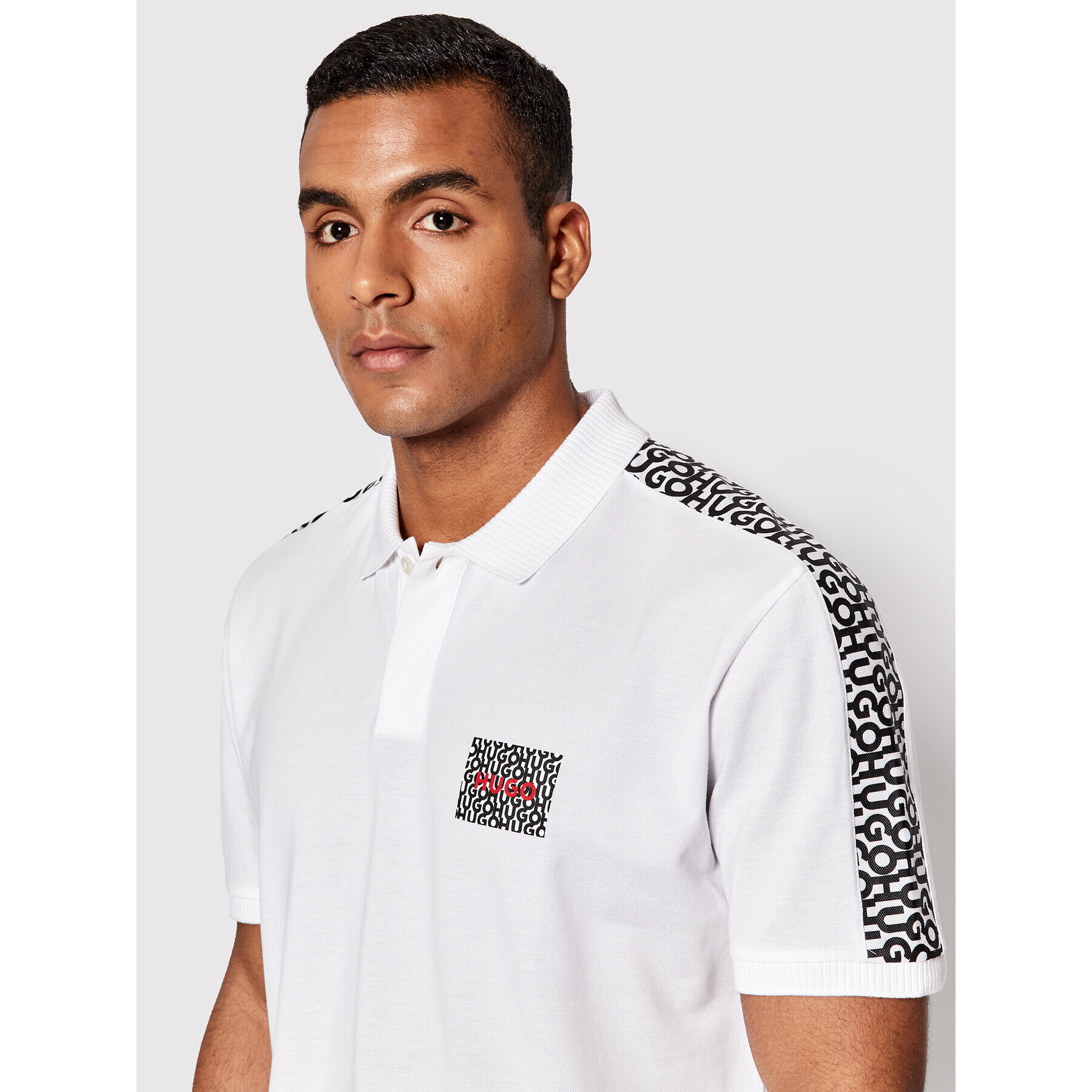 Hugo Tricou polo Daplin 50471638 Alb Regular Fit - Pled.ro