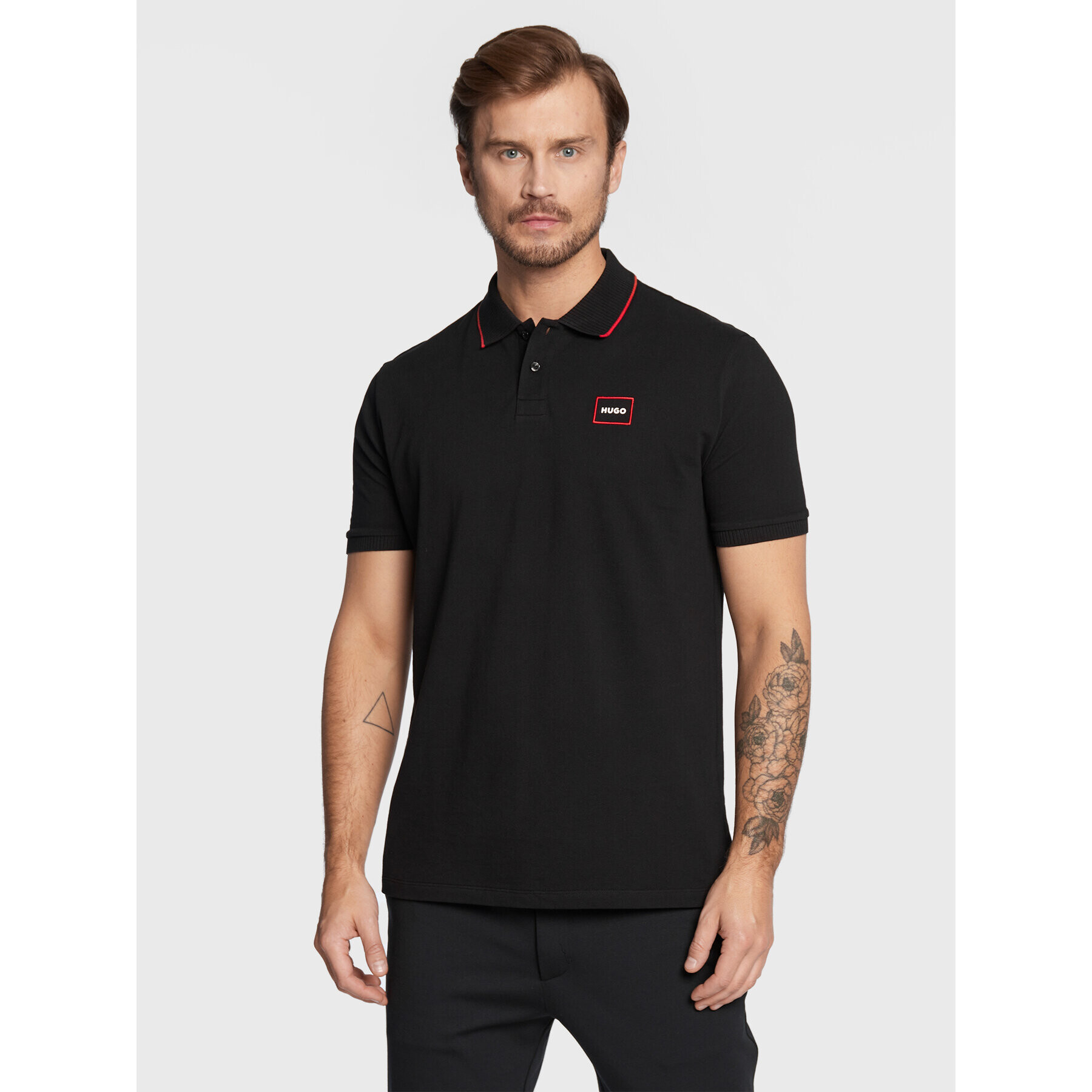 Hugo Tricou polo Demlock 50475472 Negru Regular Fit - Pled.ro