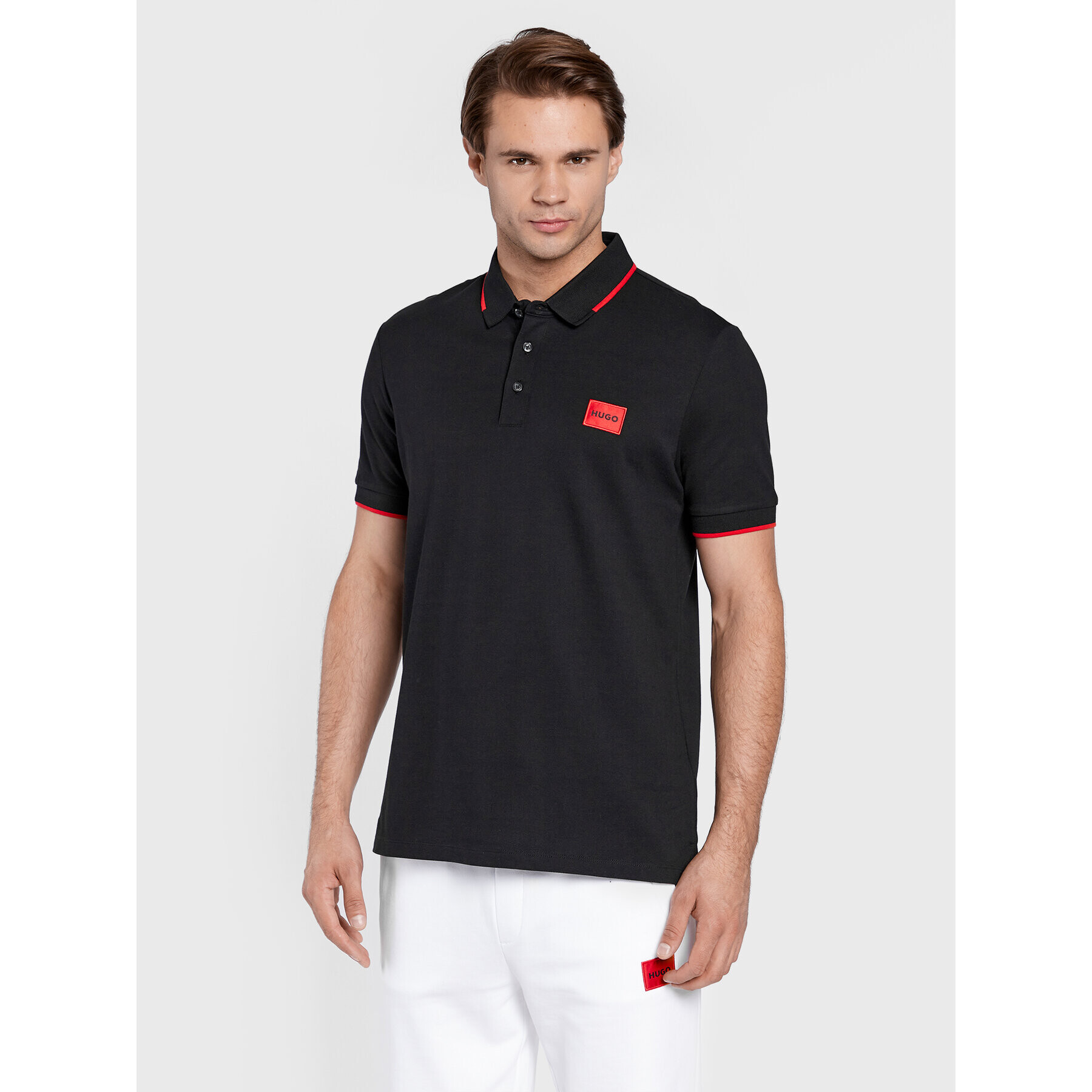 Hugo Tricou polo Deresino 50467384 Negru Slim Fit - Pled.ro