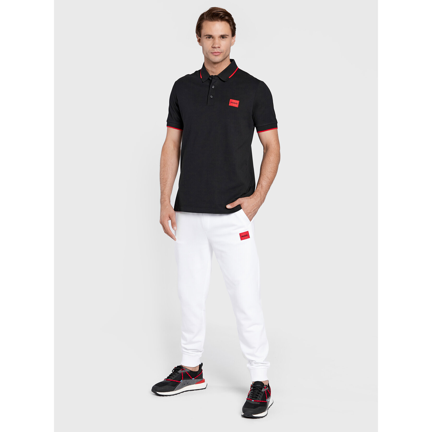 Hugo Tricou polo Deresino 50467384 Negru Slim Fit - Pled.ro