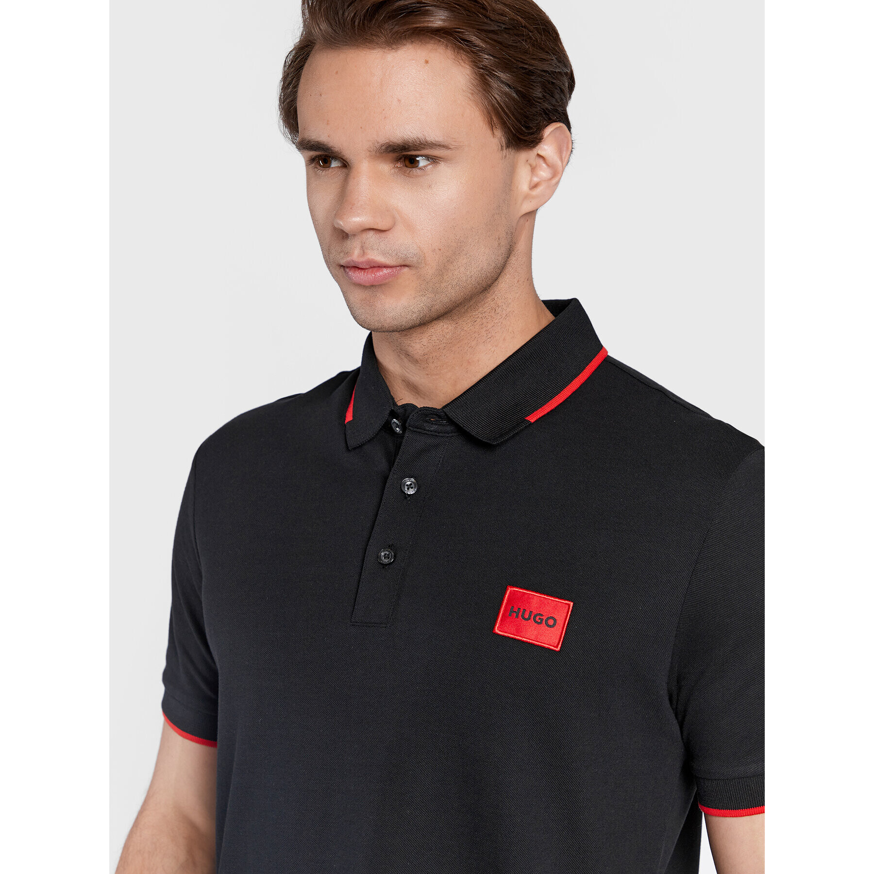 Hugo Tricou polo Deresino 50467384 Negru Slim Fit - Pled.ro