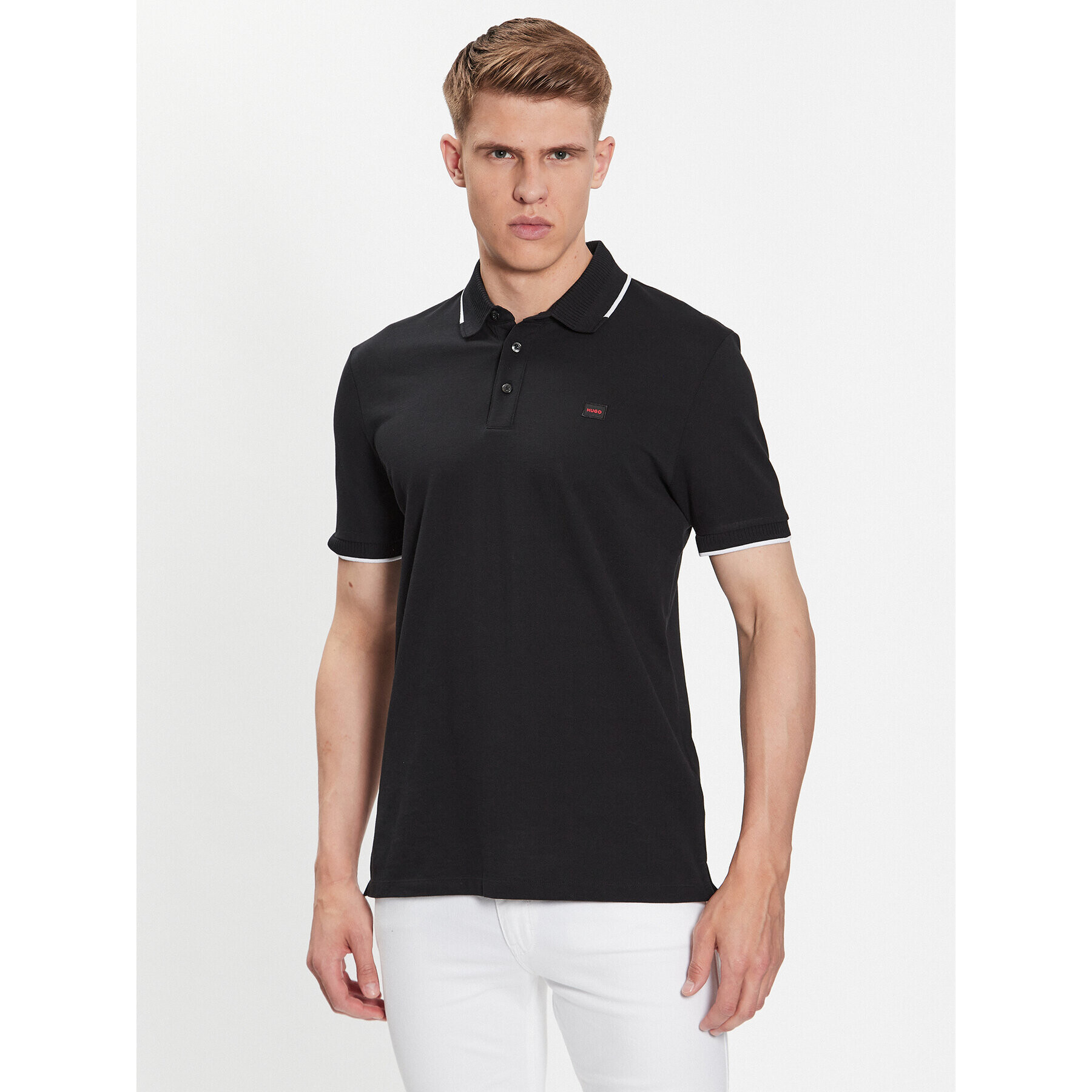 Hugo Tricou polo Deresino232 50490775 Negru Slim Fit - Pled.ro