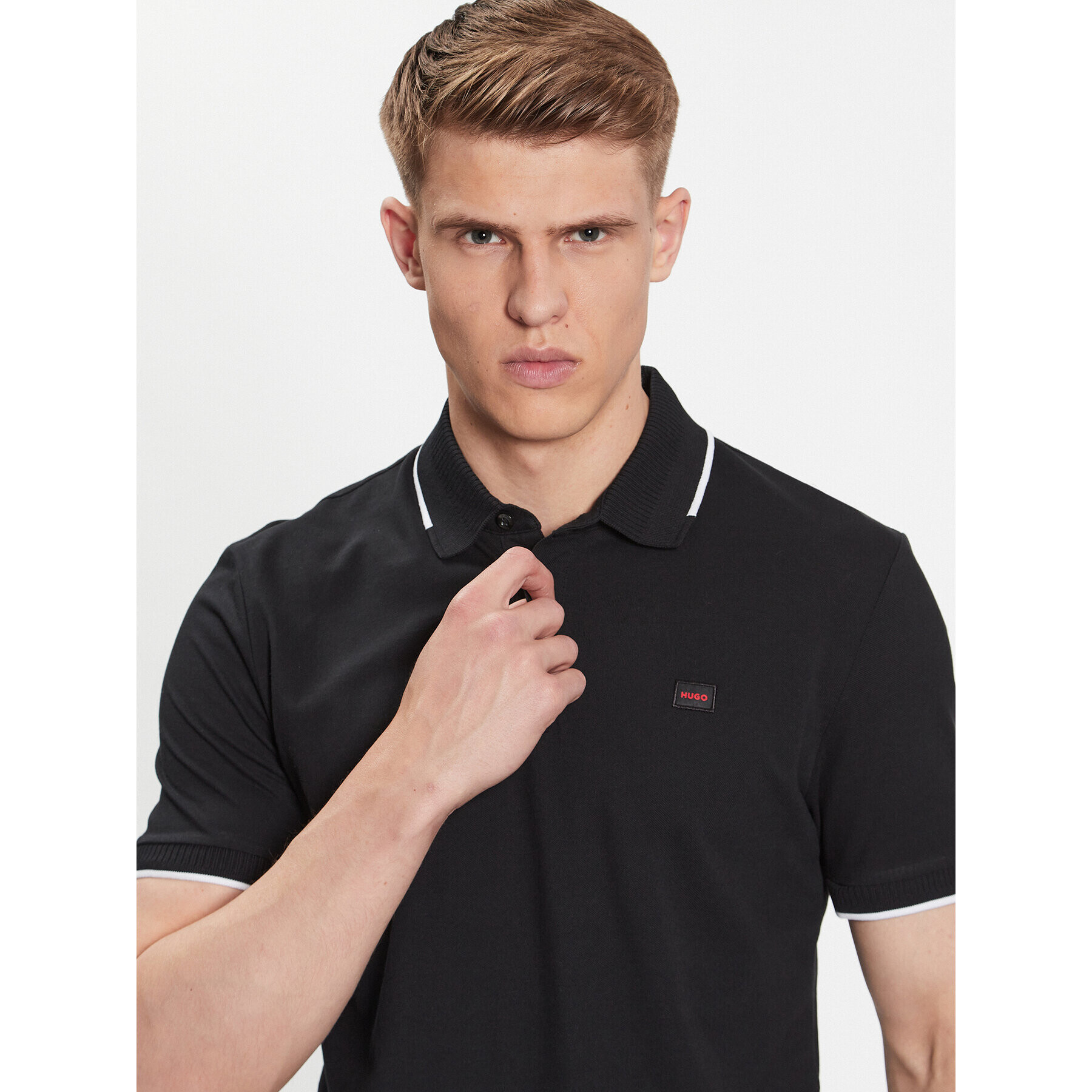 Hugo Tricou polo Deresino232 50490775 Negru Slim Fit - Pled.ro